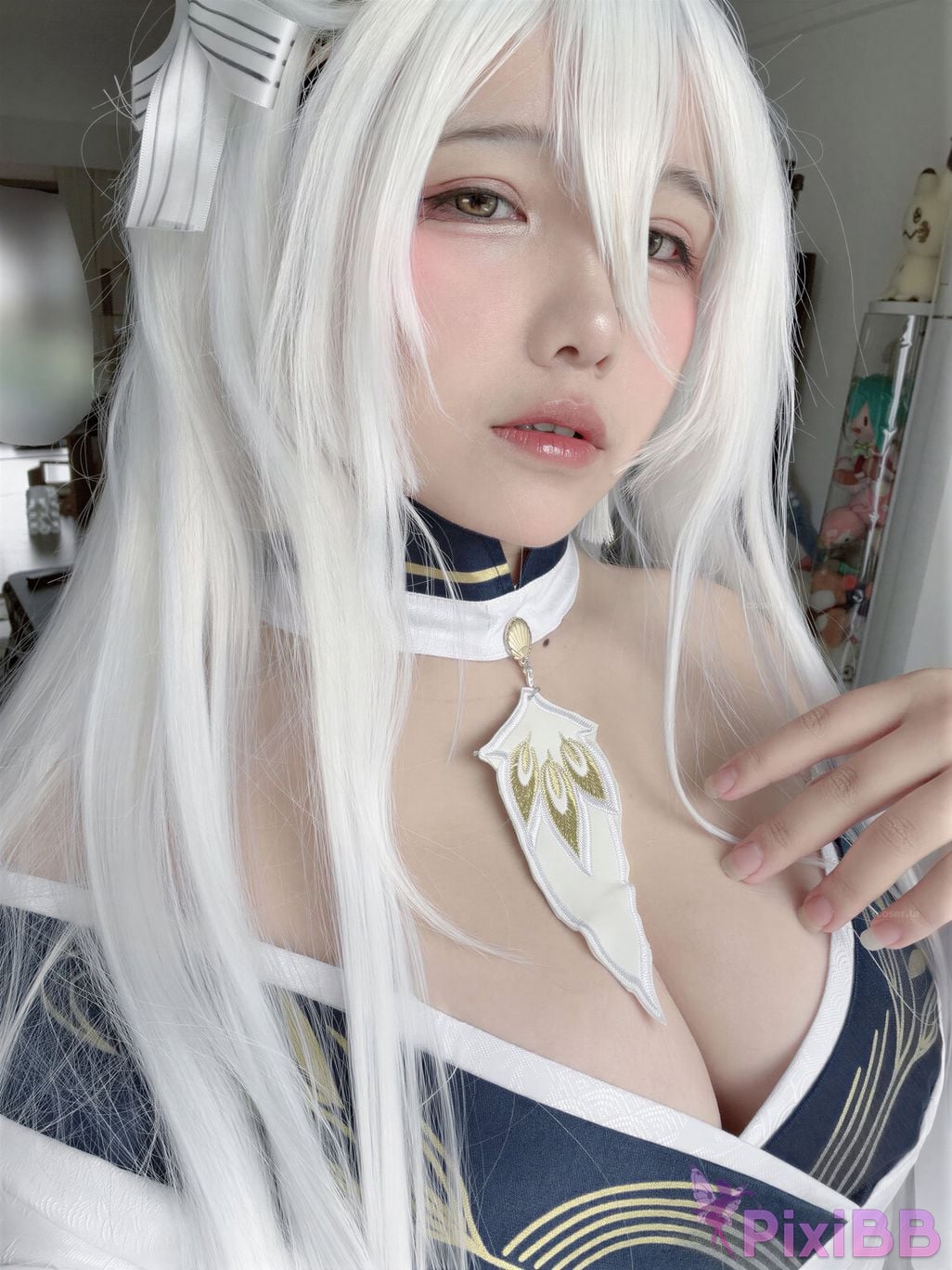 Cosplayer Ah Ban is very happy today azur lane Bai Feng kimono PixiBB.COM 042
