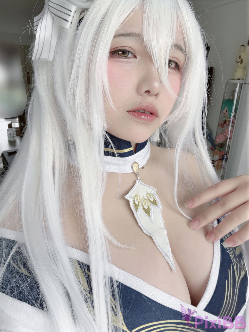 Cosplayer Ah Ban is very happy today azur lane Bai Feng kimono PixiBB.COM 043
