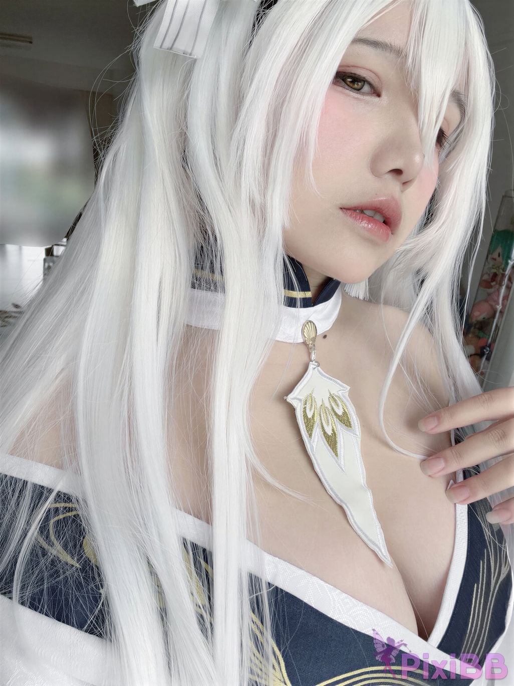 Cosplayer Ah Ban is very happy today azur lane Bai Feng kimono PixiBB.COM 044