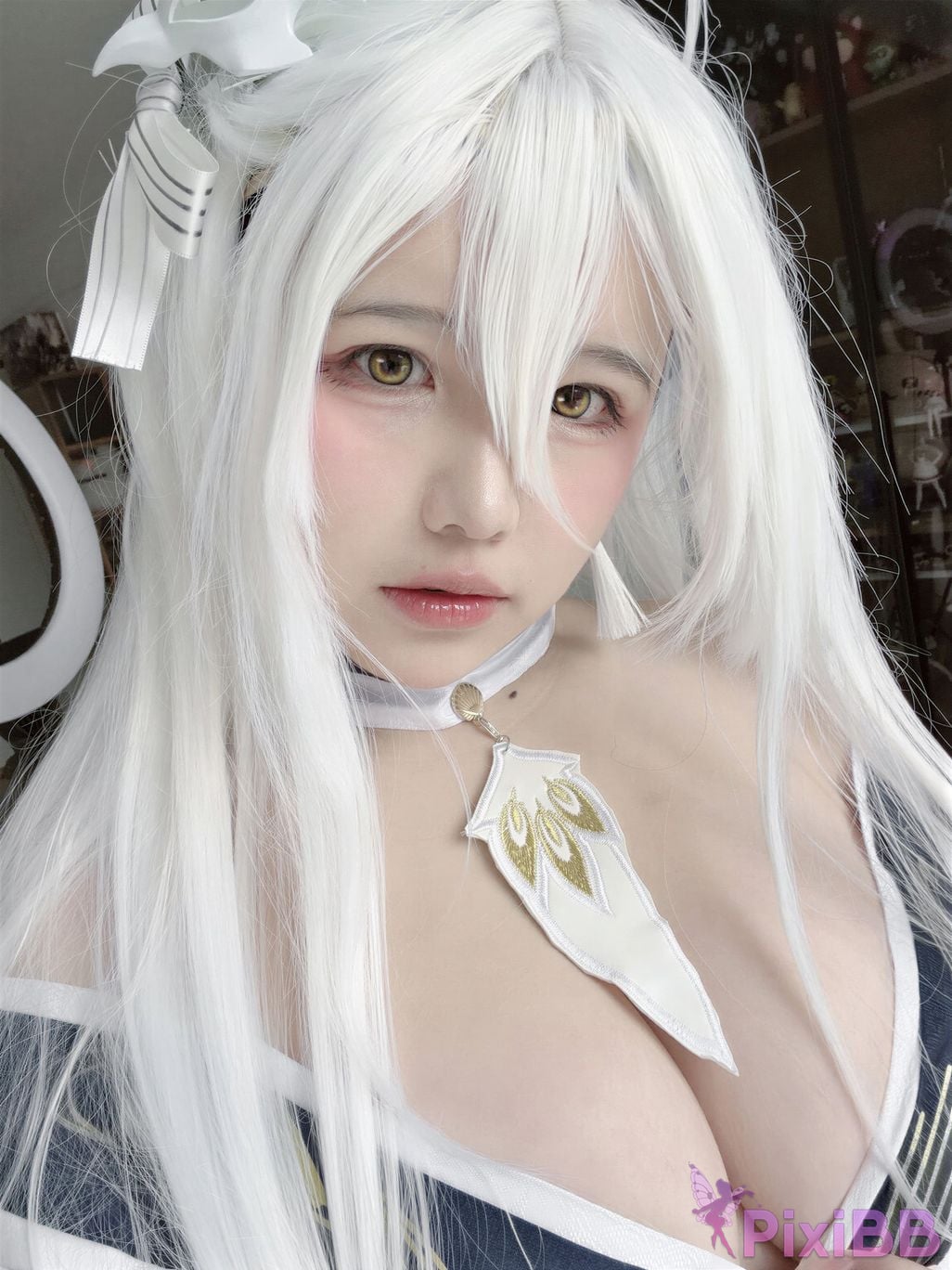 Cosplayer Ah Ban is very happy today azur lane Bai Feng kimono PixiBB.COM 046