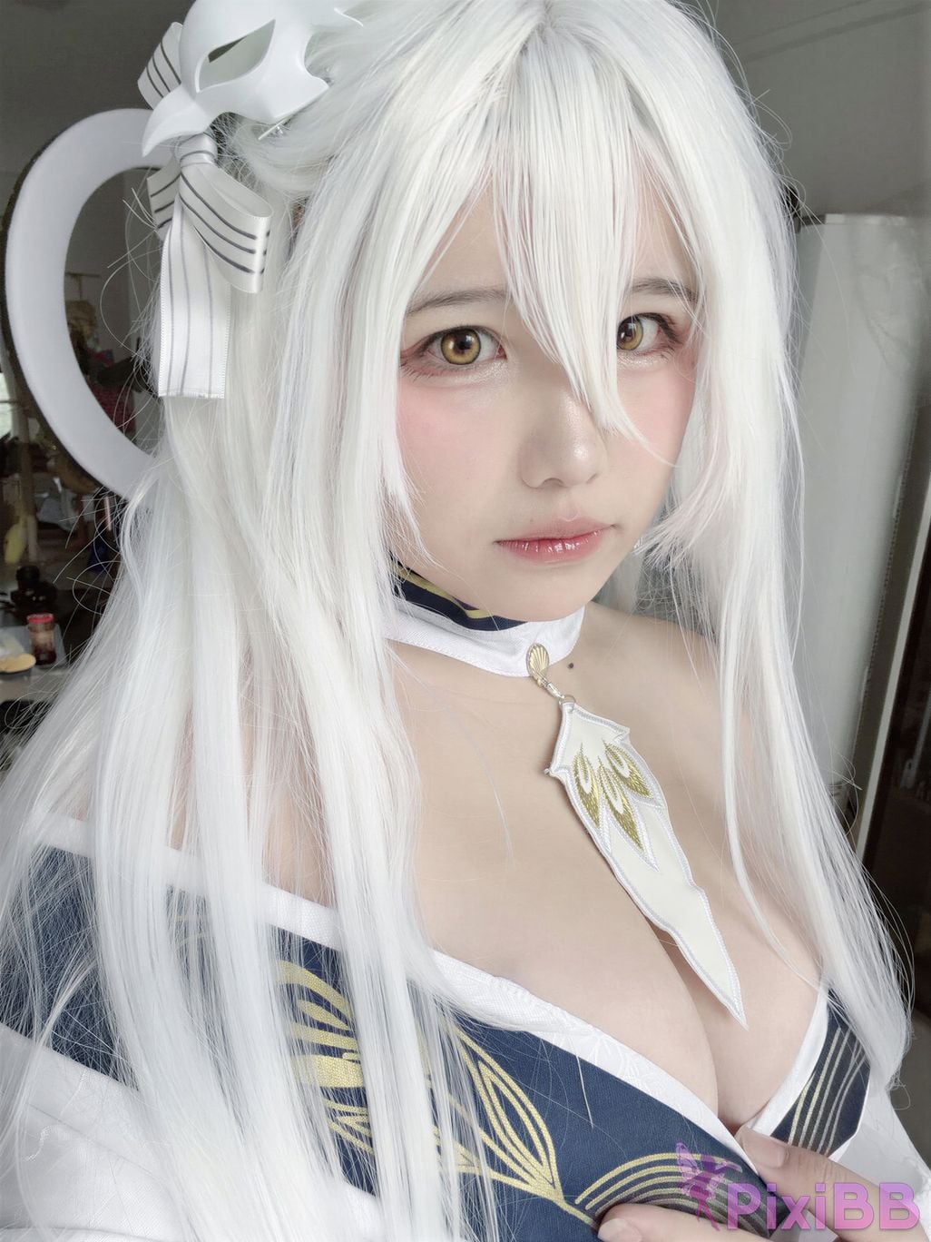 Cosplayer Ah Ban is very happy today azur lane Bai Feng kimono PixiBB.COM 047