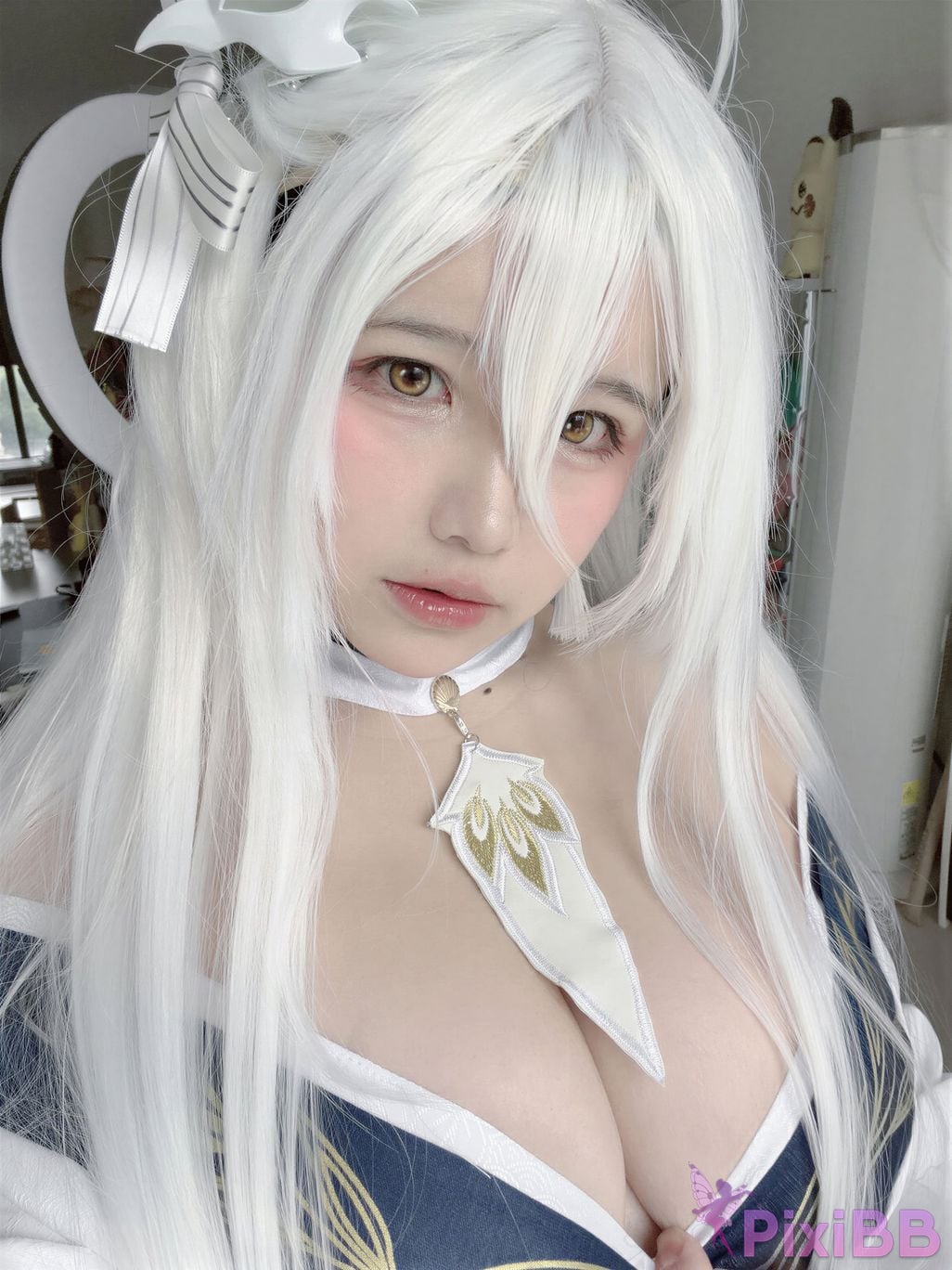 Cosplayer Ah Ban is very happy today azur lane Bai Feng kimono PixiBB.COM 048