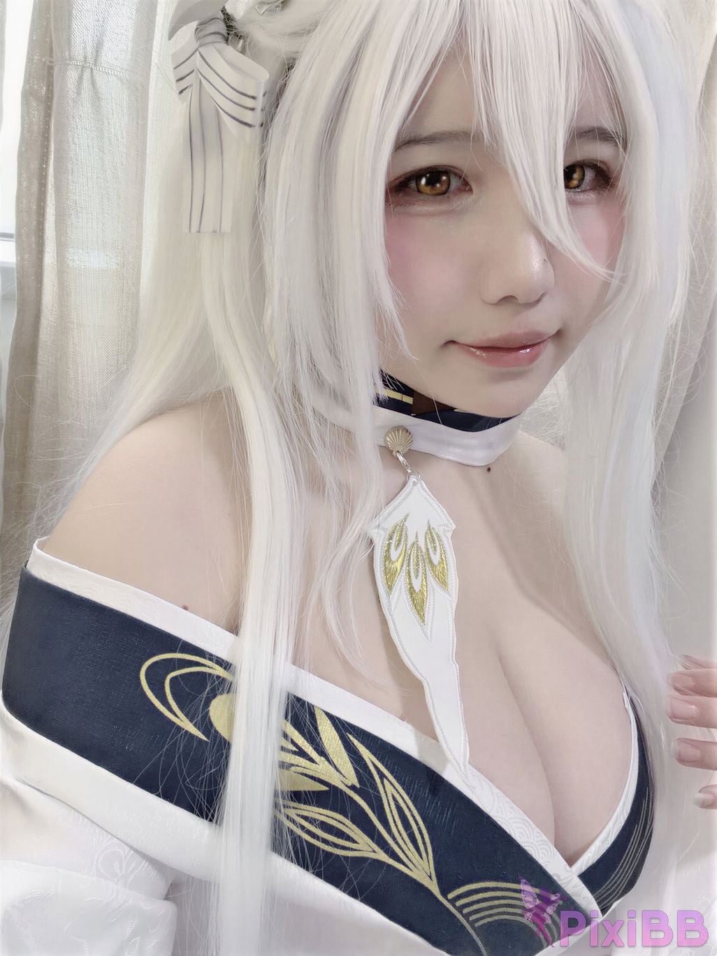 Cosplayer Ah Ban is very happy today azur lane Bai Feng kimono PixiBB.COM 050