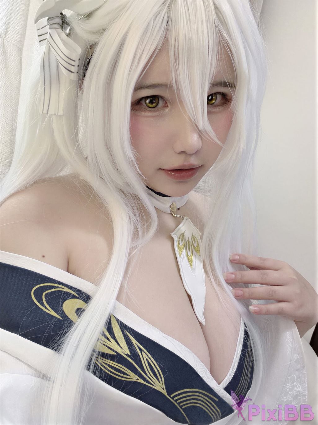 Cosplayer Ah Ban is very happy today azur lane Bai Feng kimono PixiBB.COM 051