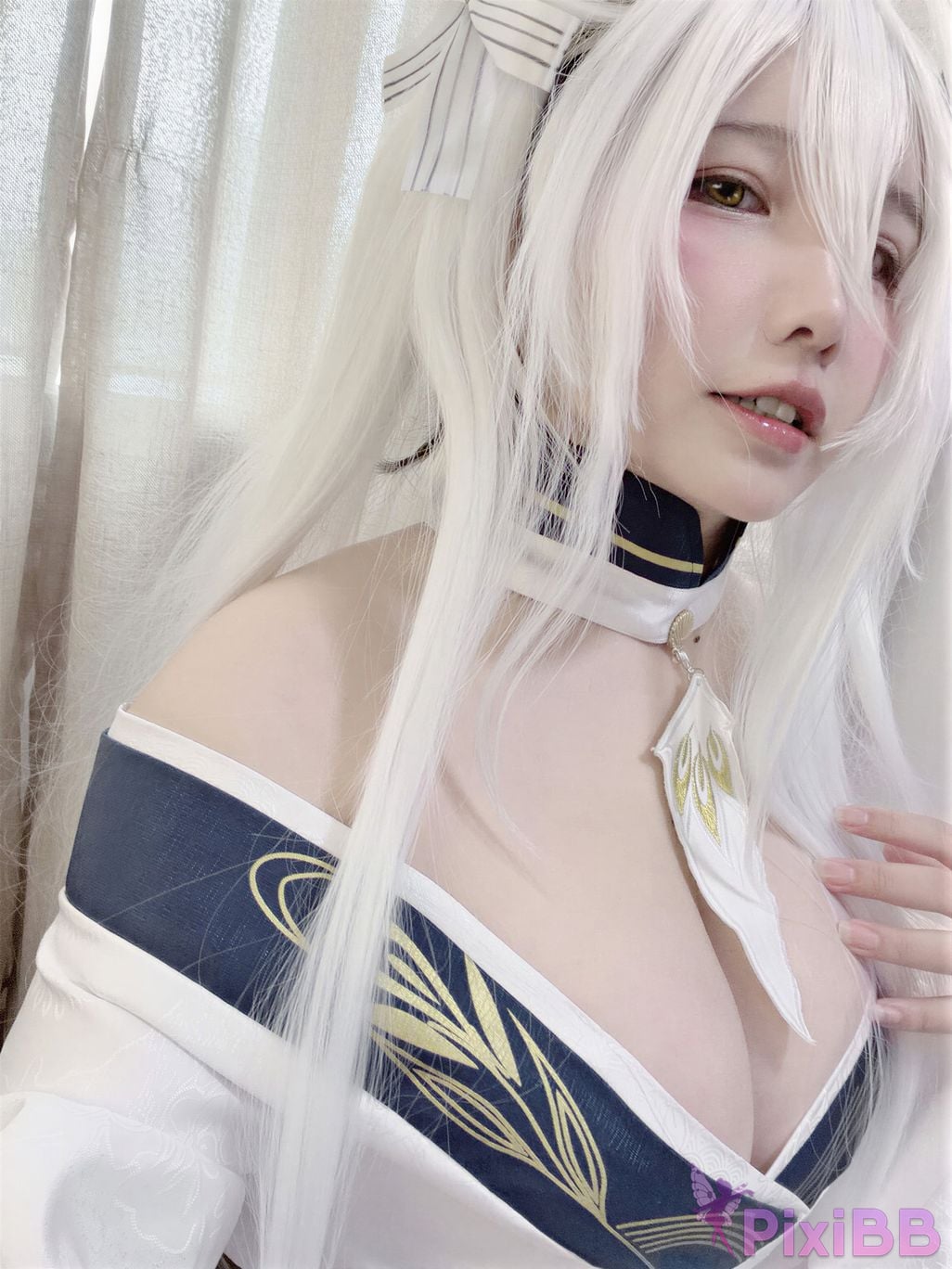 Cosplayer Ah Ban is very happy today azur lane Bai Feng kimono PixiBB.COM 052
