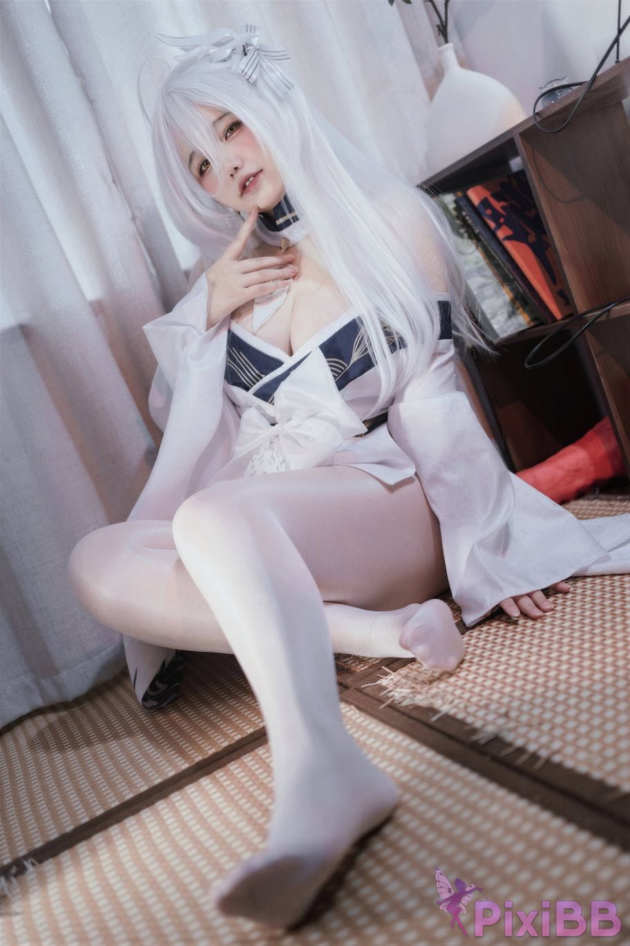 Cosplayer Ah Ban is very happy today azur lane Bai Feng kimono PixiBB.COM 056