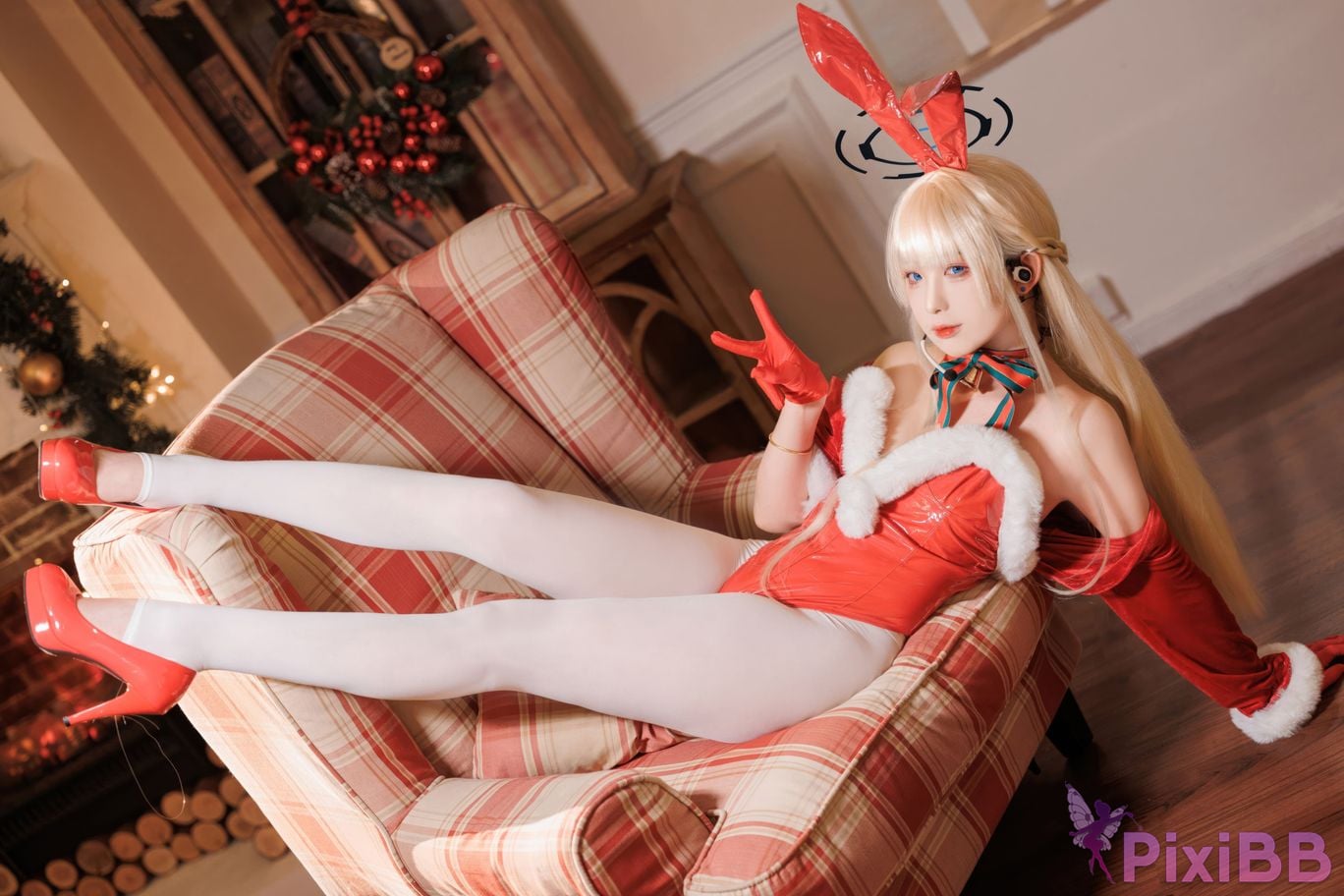 Cosplay Xinjiang V Blue Archives Flying Birds and Horses Christmas PixiBB.COM 003