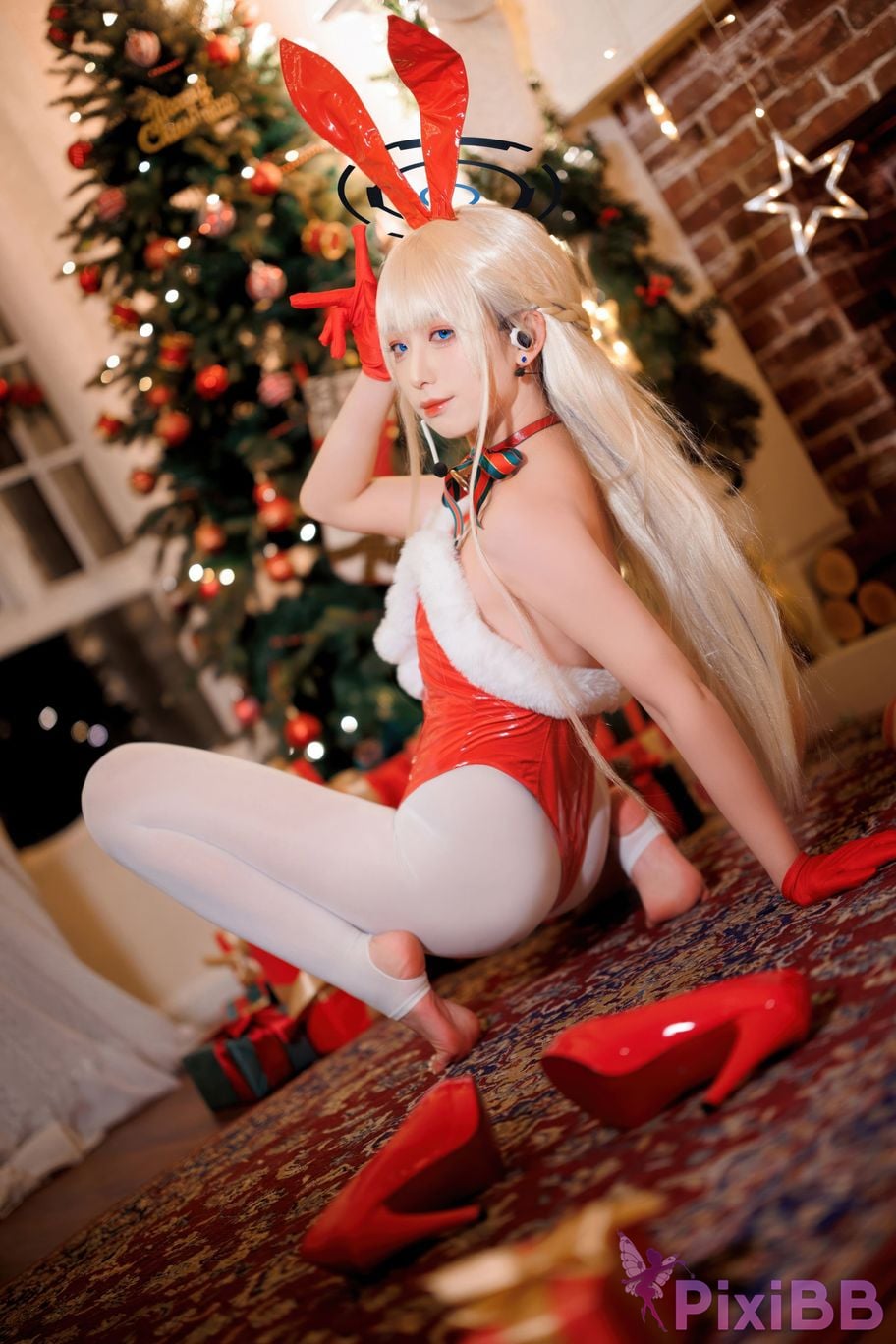 Cosplay Xinjiang V Blue Archives Flying Birds and Horses Christmas PixiBB.COM 026