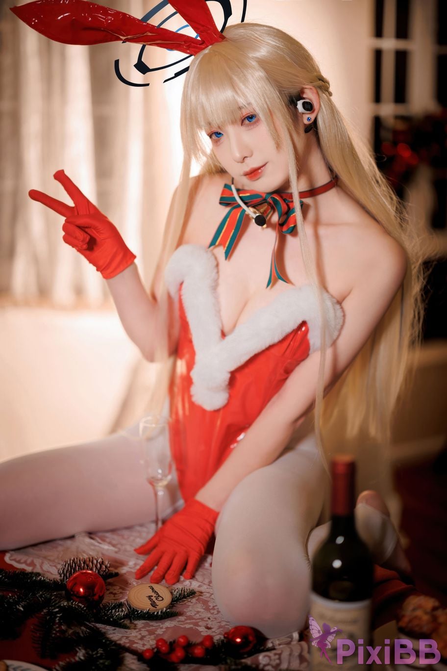 Cosplay Xinjiang V Blue Archives Flying Birds and Horses Christmas PixiBB.COM 035