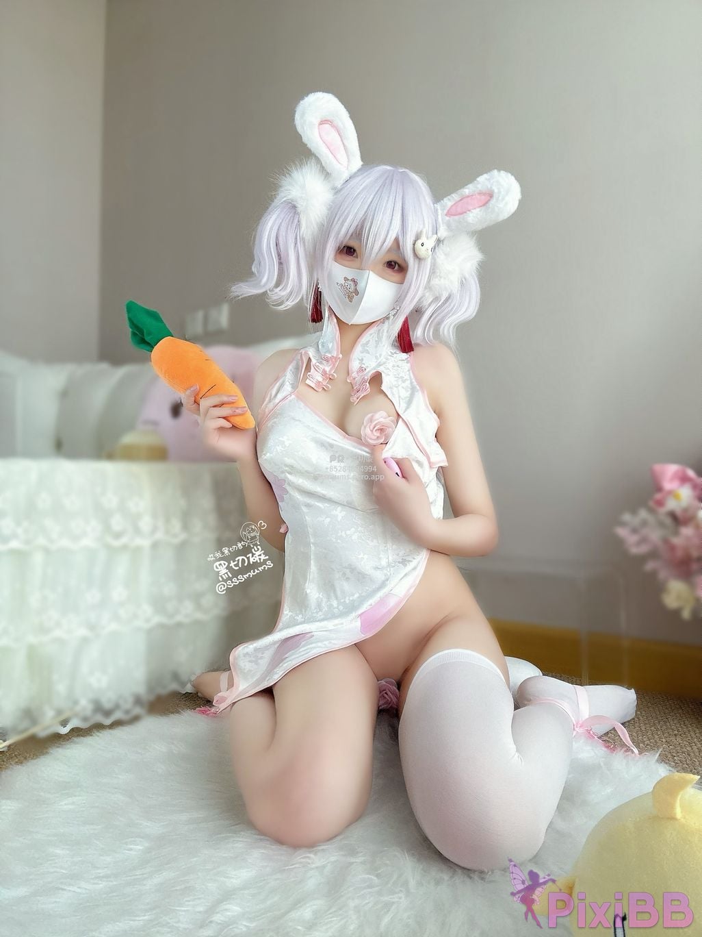 Cosplayer Cookie soft fufu Lafite rabbit cheongsam PixiBB.COM 007