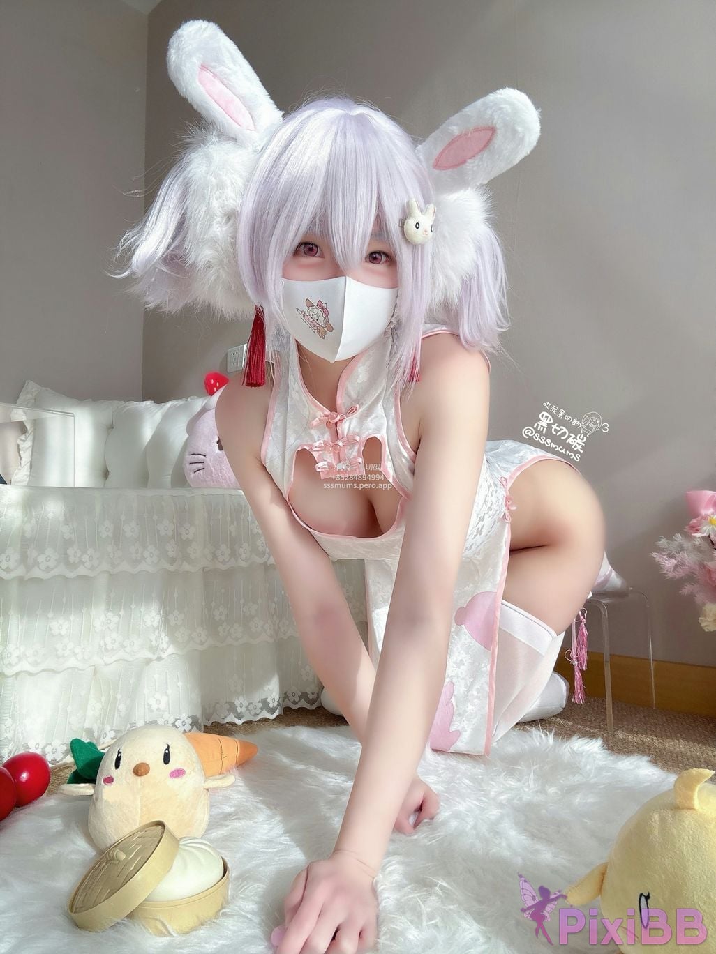 Cosplayer Cookie soft fufu Lafite rabbit cheongsam PixiBB.COM 021