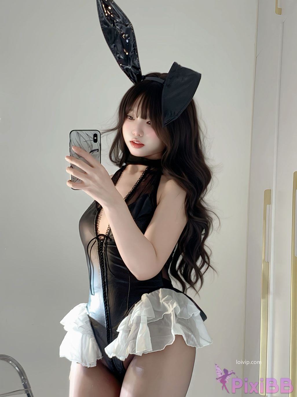 Cosplayer Yours truly u black silk rabbit PixiBB.COM 035