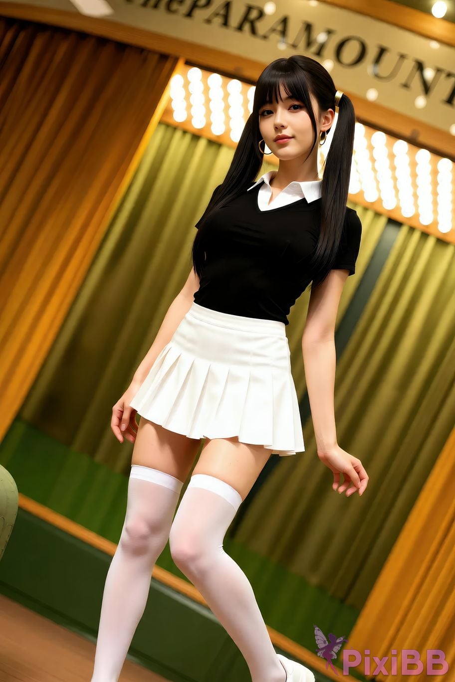 AIGirl pomelo sasa white pleated skirt PixiBB.COM 017