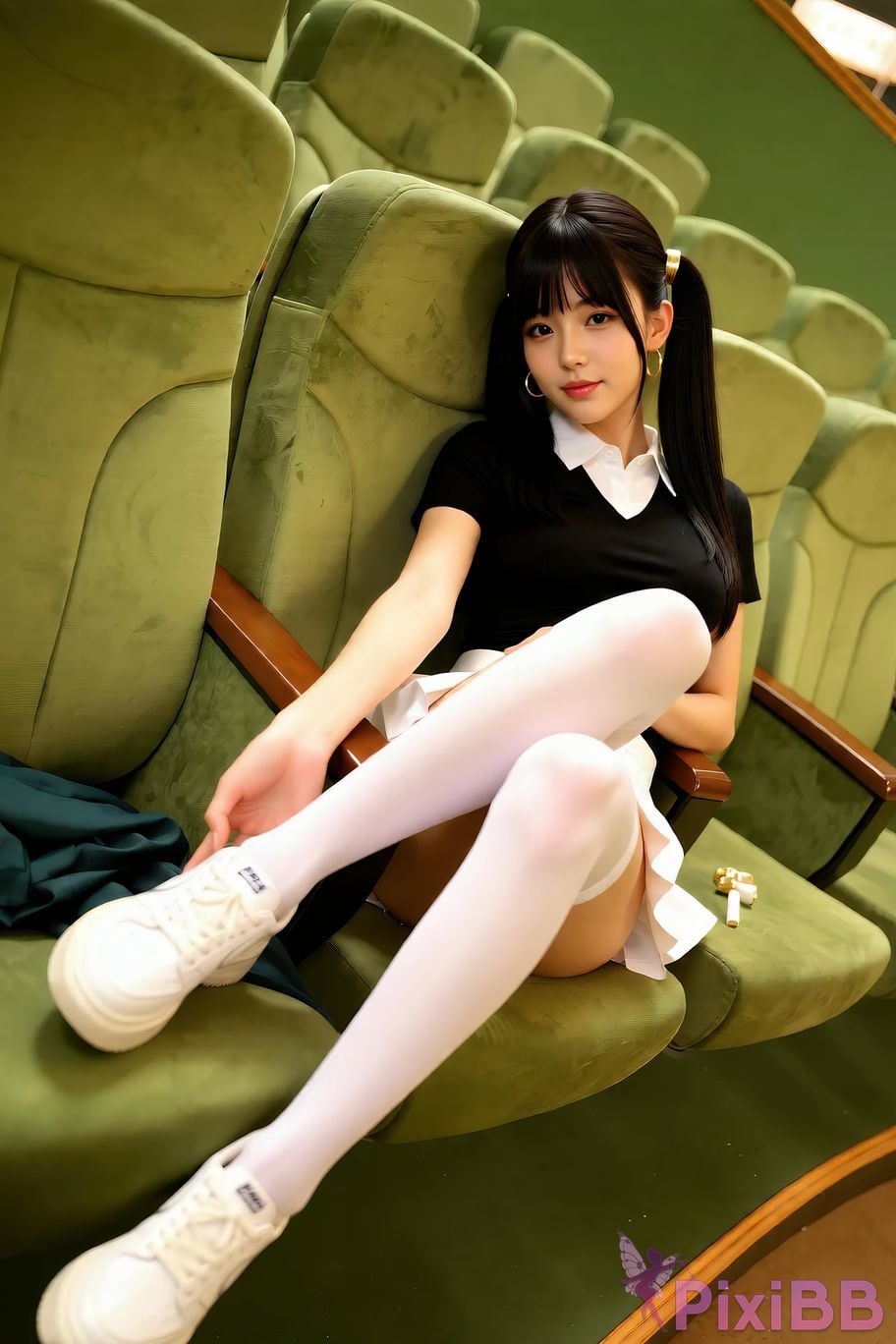 AIGirl pomelo sasa white pleated skirt PixiBB.COM 021