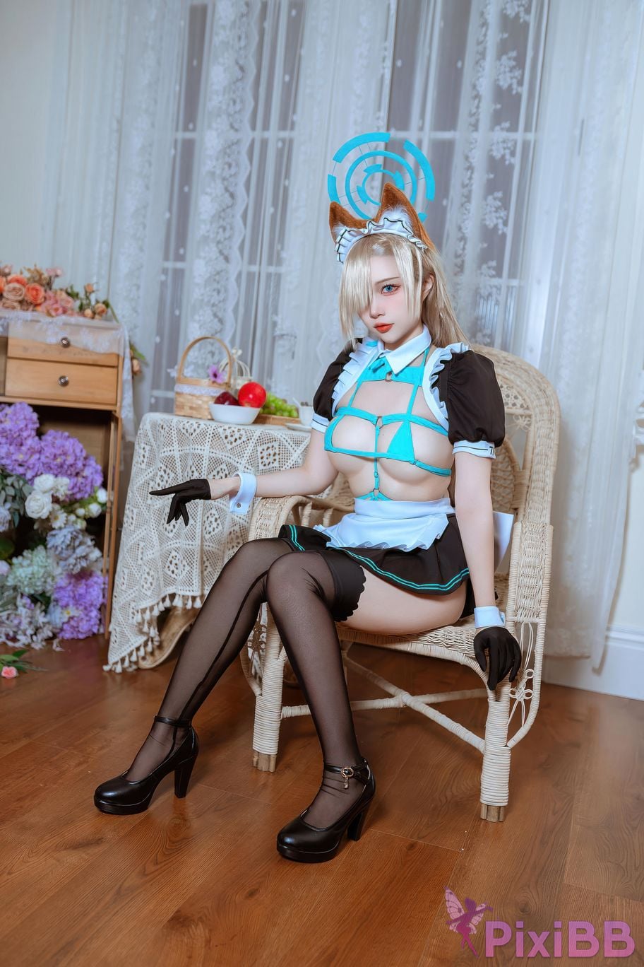 Cosplayer Second Assistant Nisa Azure Files Asuna cat eared maid PixiBB.COM 001