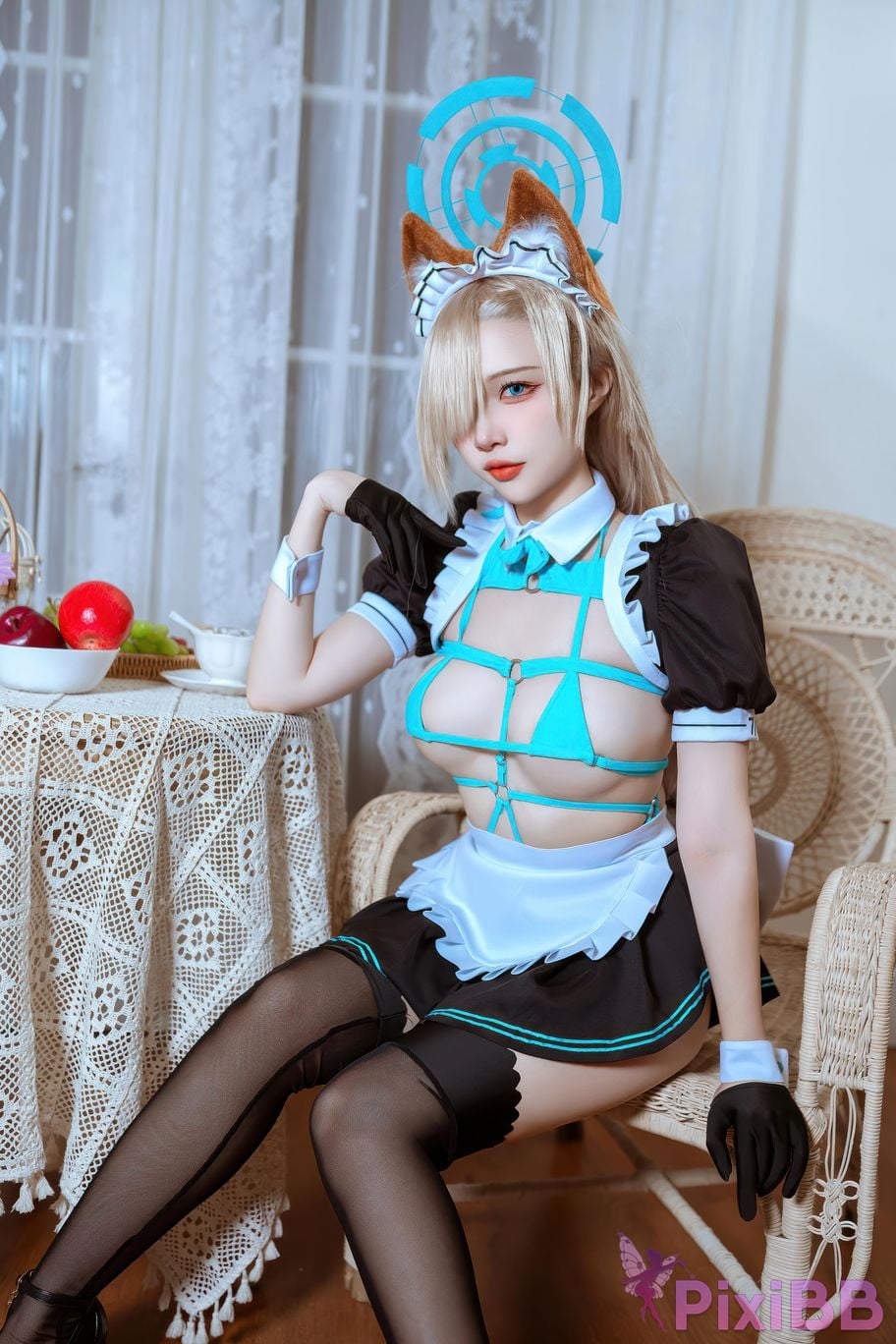 Cosplayer Second Assistant Nisa Azure Files Asuna cat eared maid PixiBB.COM 007