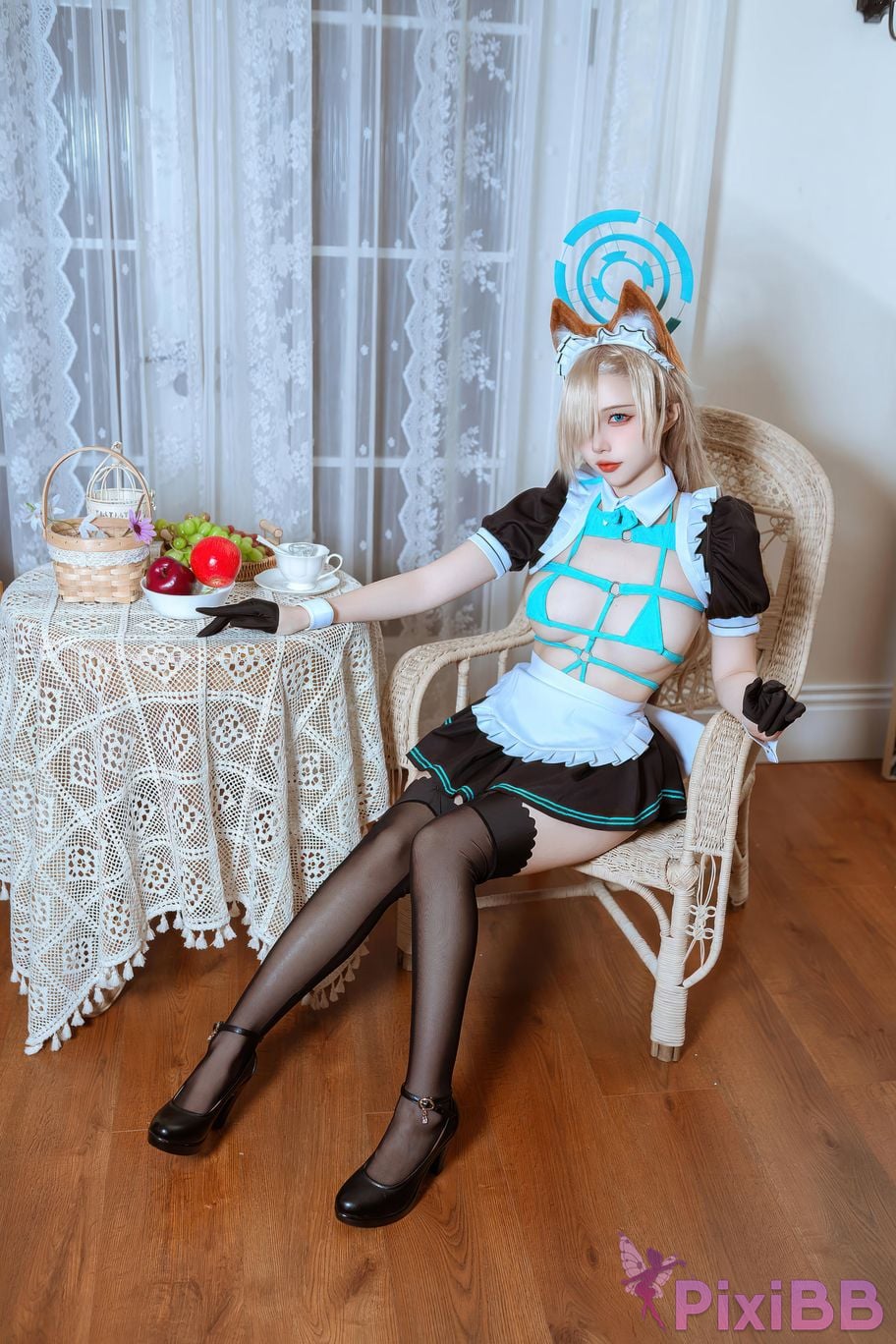 Cosplayer Second Assistant Nisa Azure Files Asuna cat eared maid PixiBB.COM 008