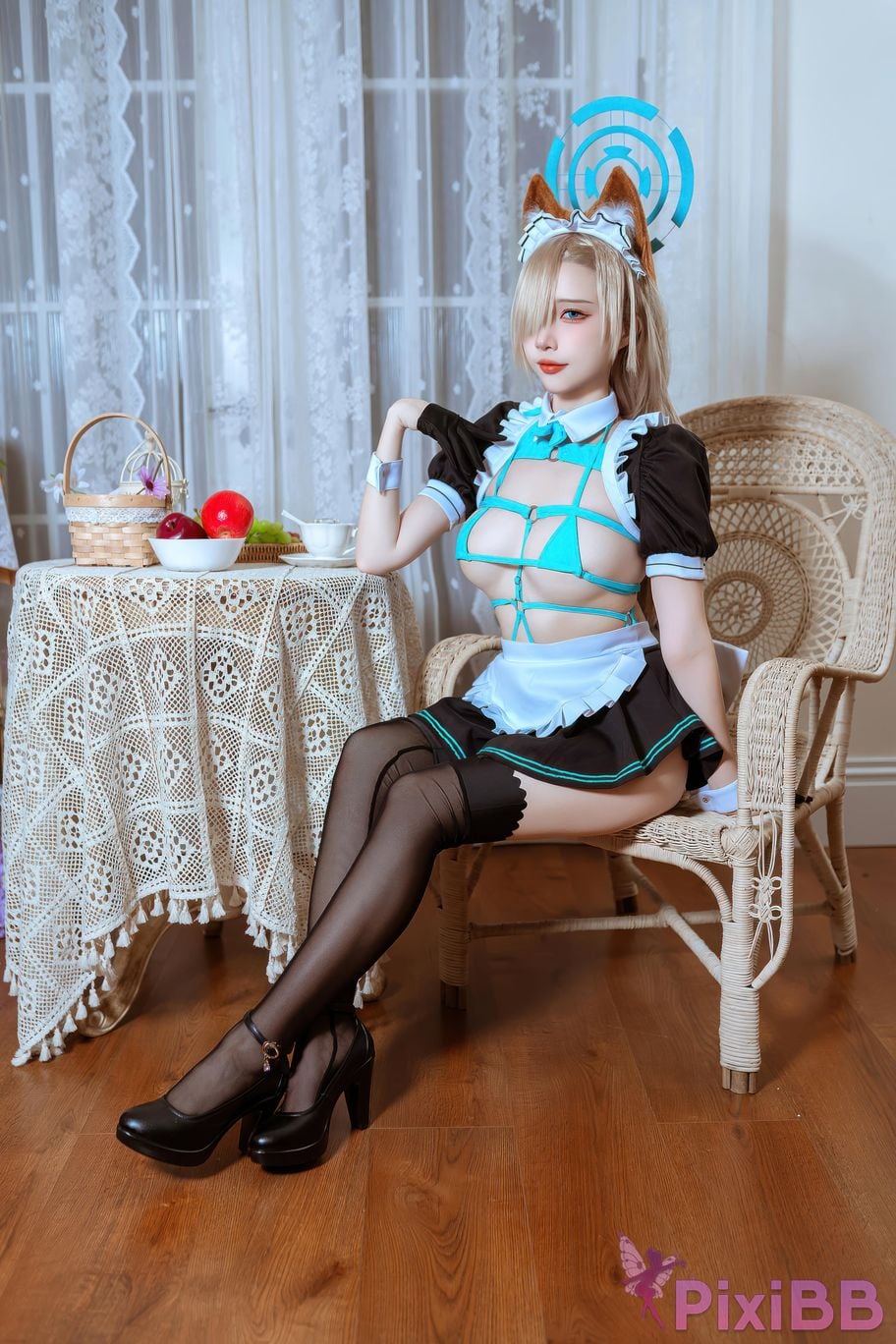 Cosplayer Second Assistant Nisa Azure Files Asuna cat eared maid PixiBB.COM 010