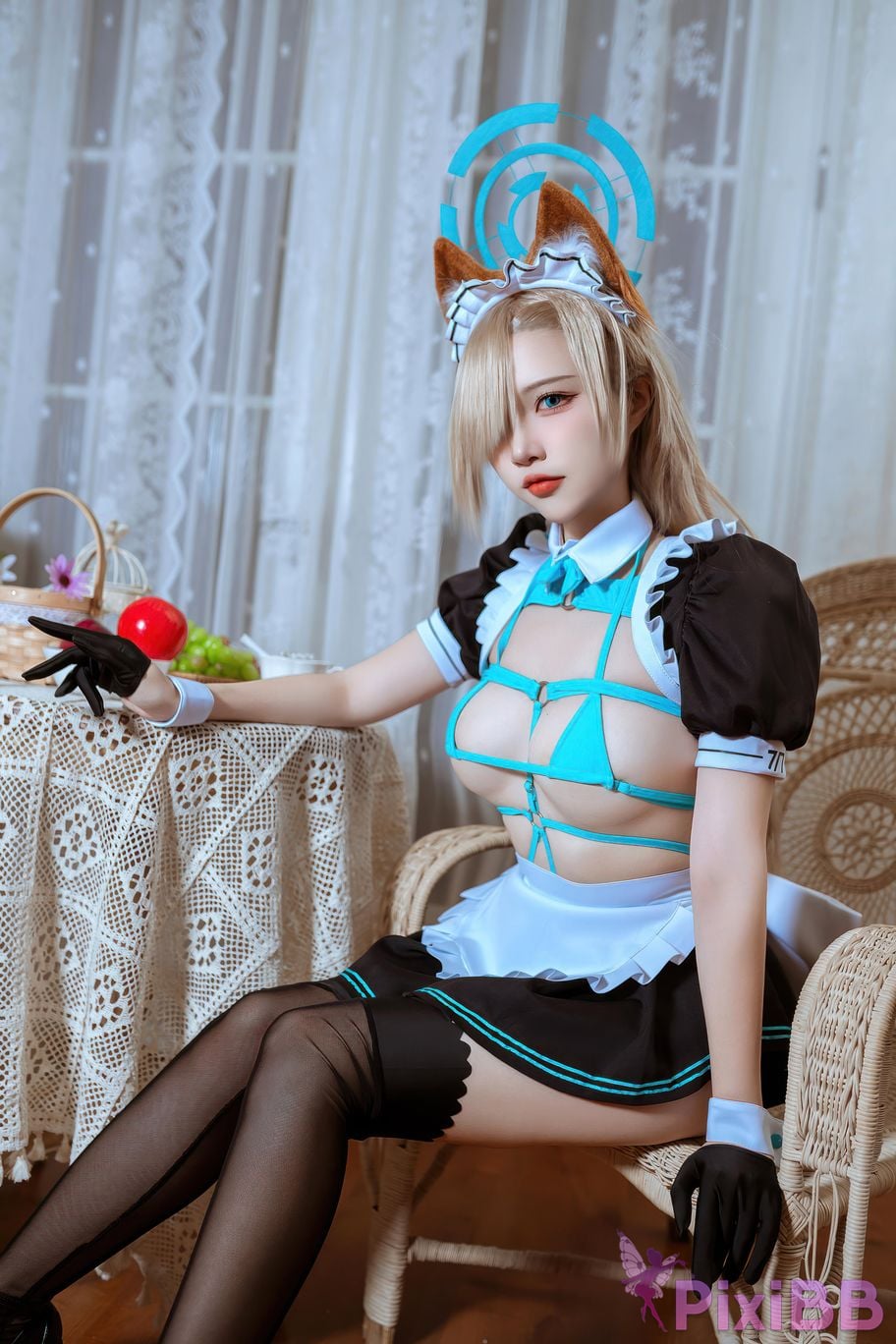 Cosplayer Second Assistant Nisa Azure Files Asuna cat eared maid PixiBB.COM 011