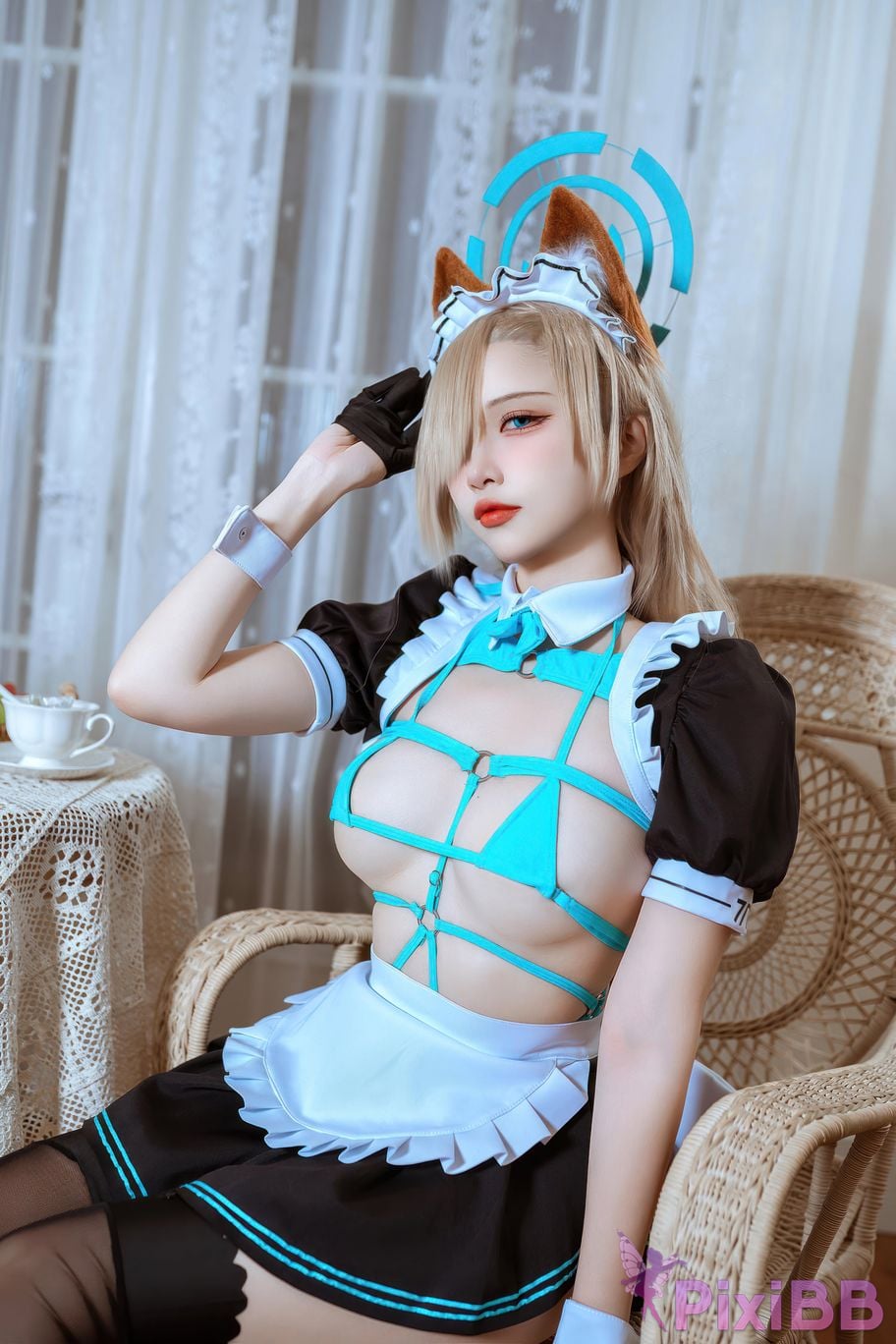 Cosplayer Second Assistant Nisa Azure Files Asuna cat eared maid PixiBB.COM 013