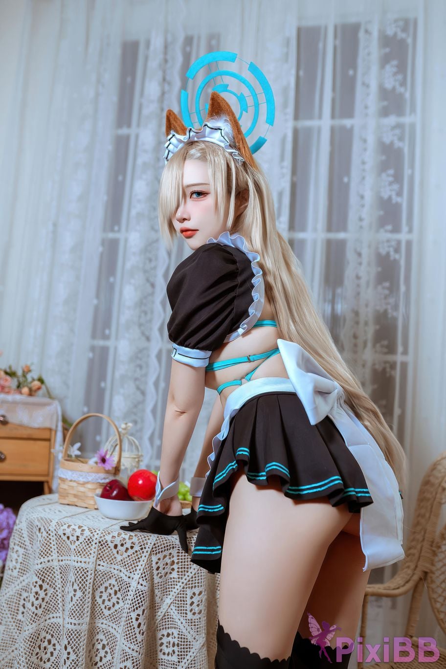 Cosplayer Second Assistant Nisa Azure Files Asuna cat eared maid PixiBB.COM 014
