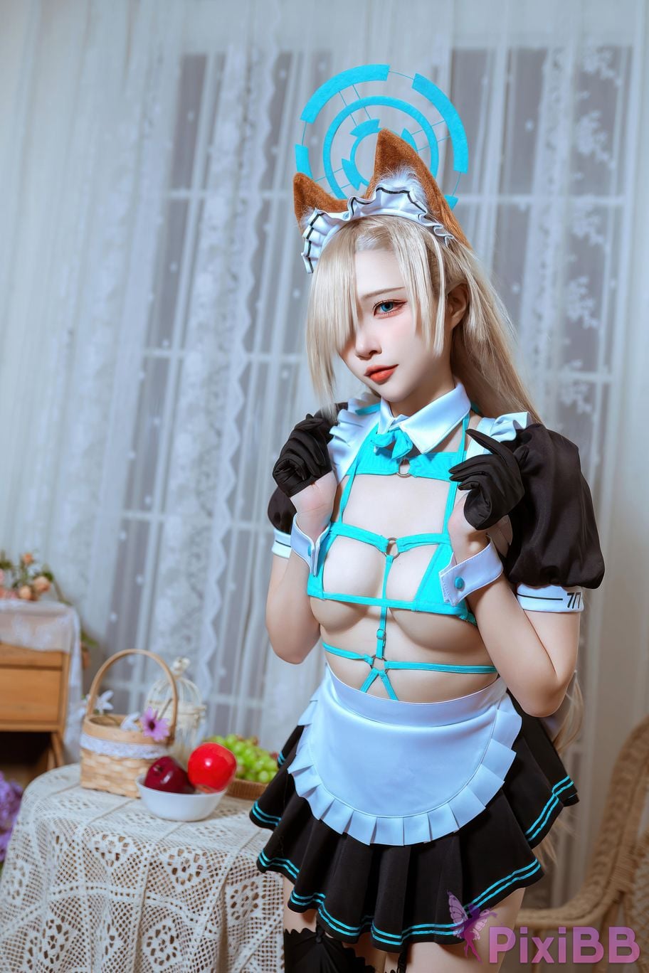 Cosplayer Second Assistant Nisa Azure Files Asuna cat eared maid PixiBB.COM 021