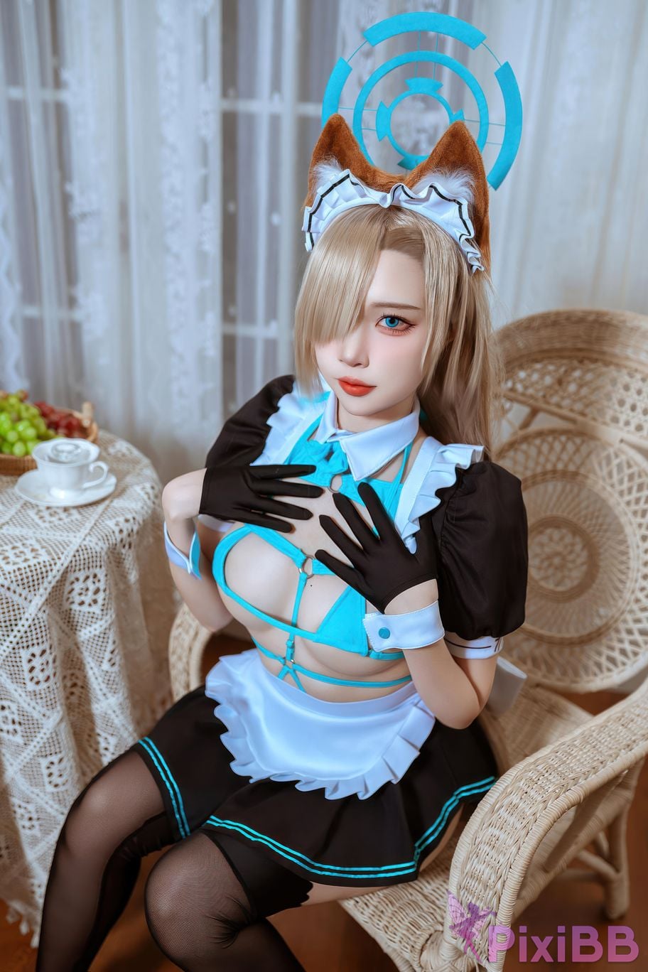 Cosplayer Second Assistant Nisa Azure Files Asuna cat eared maid PixiBB.COM 025
