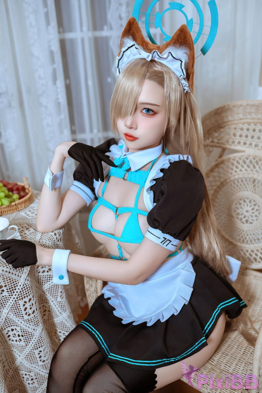 Cosplayer Second Assistant Nisa Azure Files Asuna cat eared maid PixiBB.COM 028