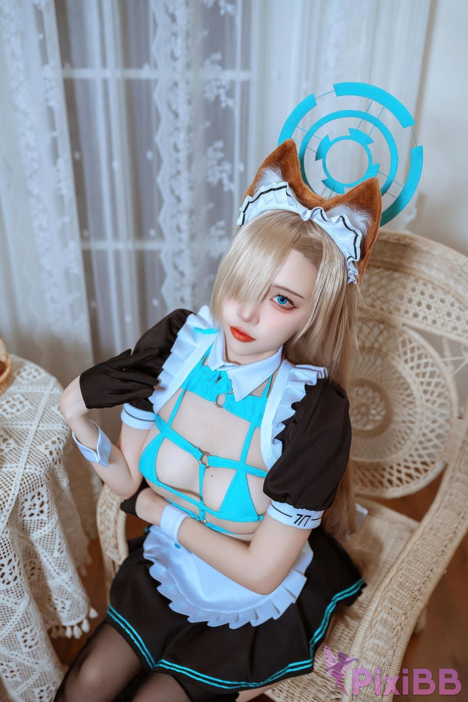 Cosplayer Second Assistant Nisa Azure Files Asuna cat eared maid PixiBB.COM 030