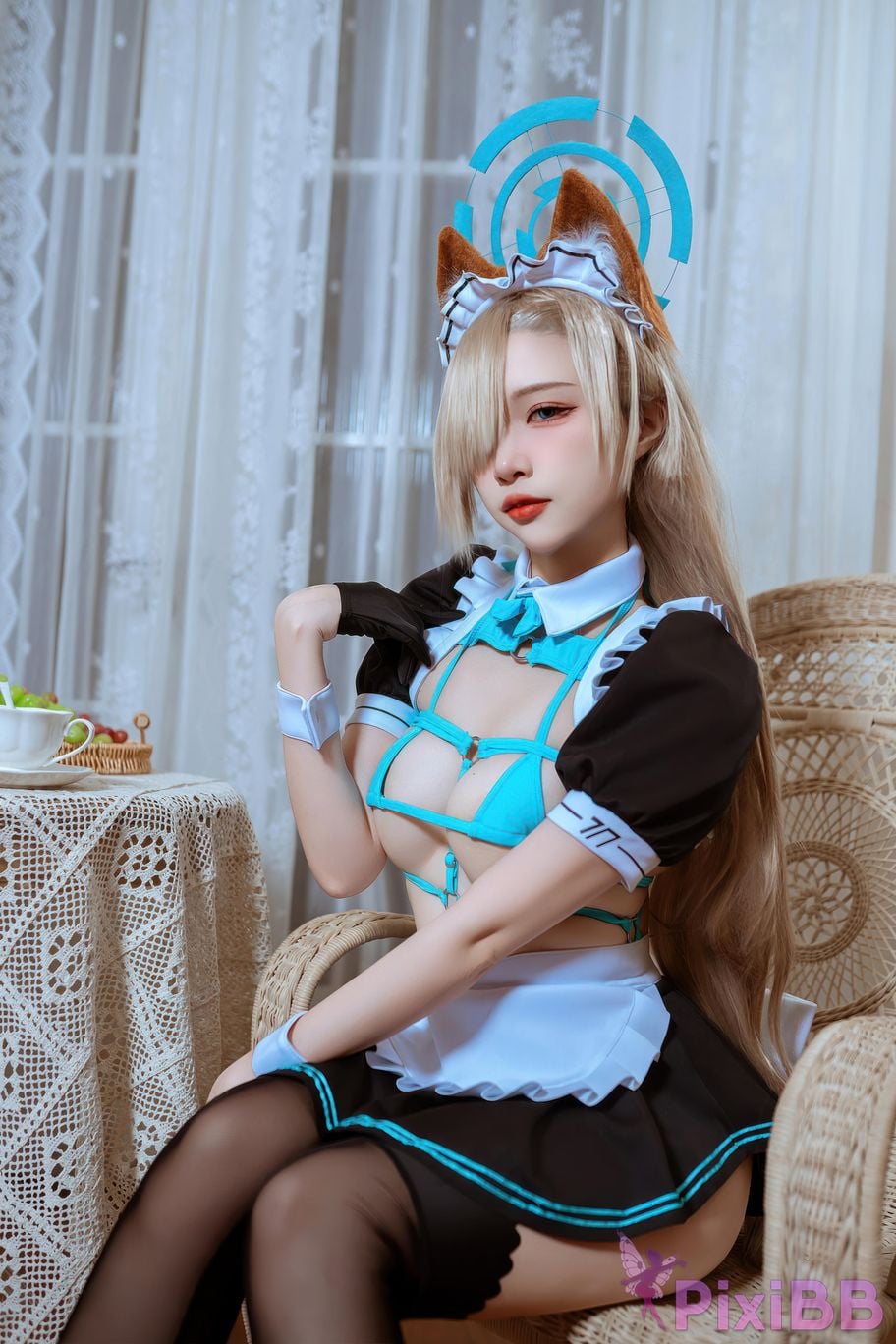 Cosplayer Second Assistant Nisa Azure Files Asuna cat eared maid PixiBB.COM 031