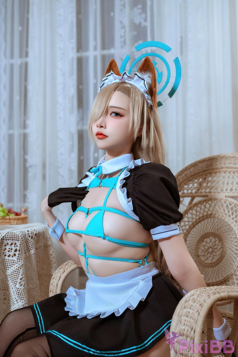 Cosplayer Second Assistant Nisa Azure Files Asuna cat eared maid PixiBB.COM 033