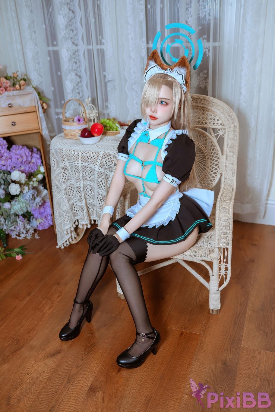 Cosplayer Second Assistant Nisa Azure Files Asuna cat eared maid PixiBB.COM 034