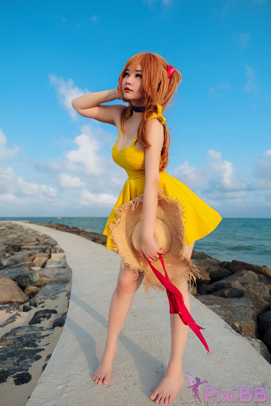 Potato Godzilla Asuka Yellow Dress PixiBB.COM 14