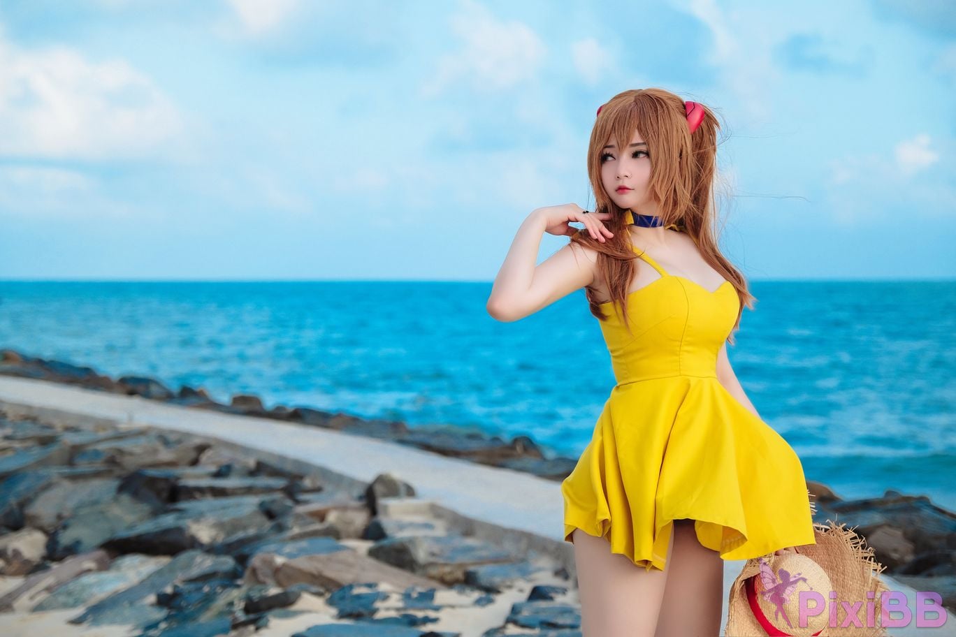 Potato Godzilla Asuka Yellow Dress PixiBB.COM 2