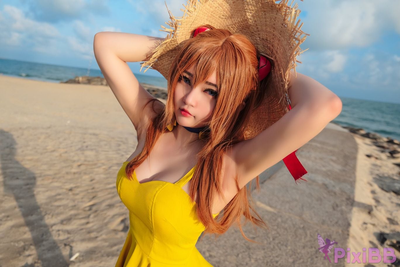 Potato Godzilla Asuka Yellow Dress PixiBB.COM 21
