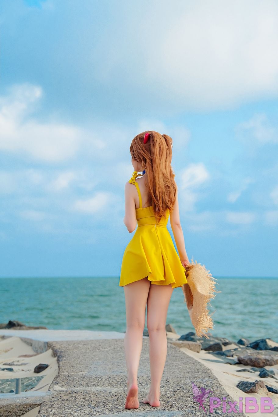 Potato Godzilla Asuka Yellow Dress PixiBB.COM 24