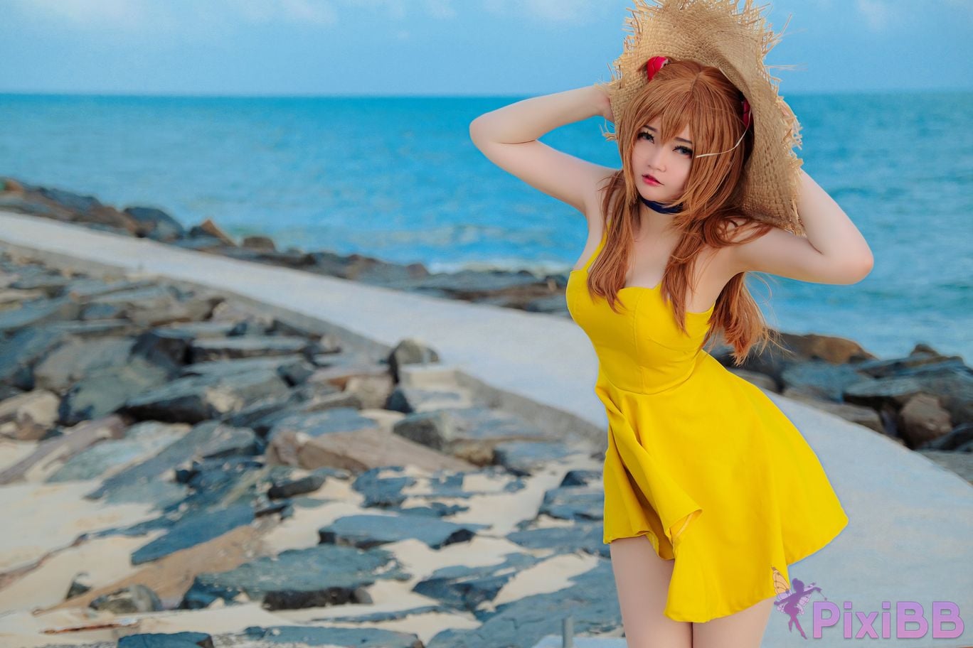 Potato Godzilla Asuka Yellow Dress PixiBB.COM 3.JPG