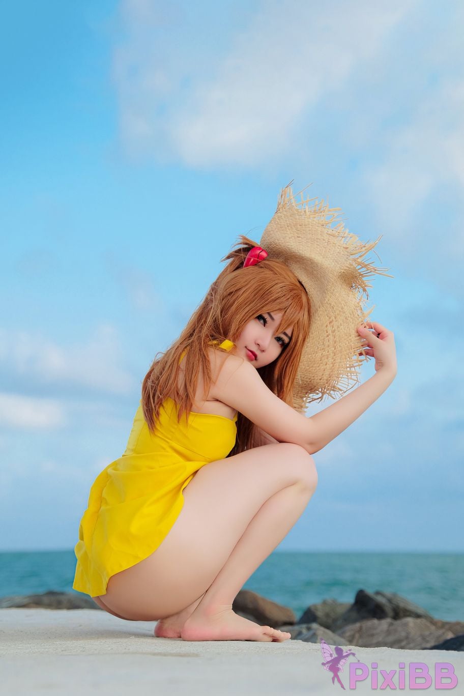 Potato Godzilla Asuka Yellow Dress PixiBB.COM 9