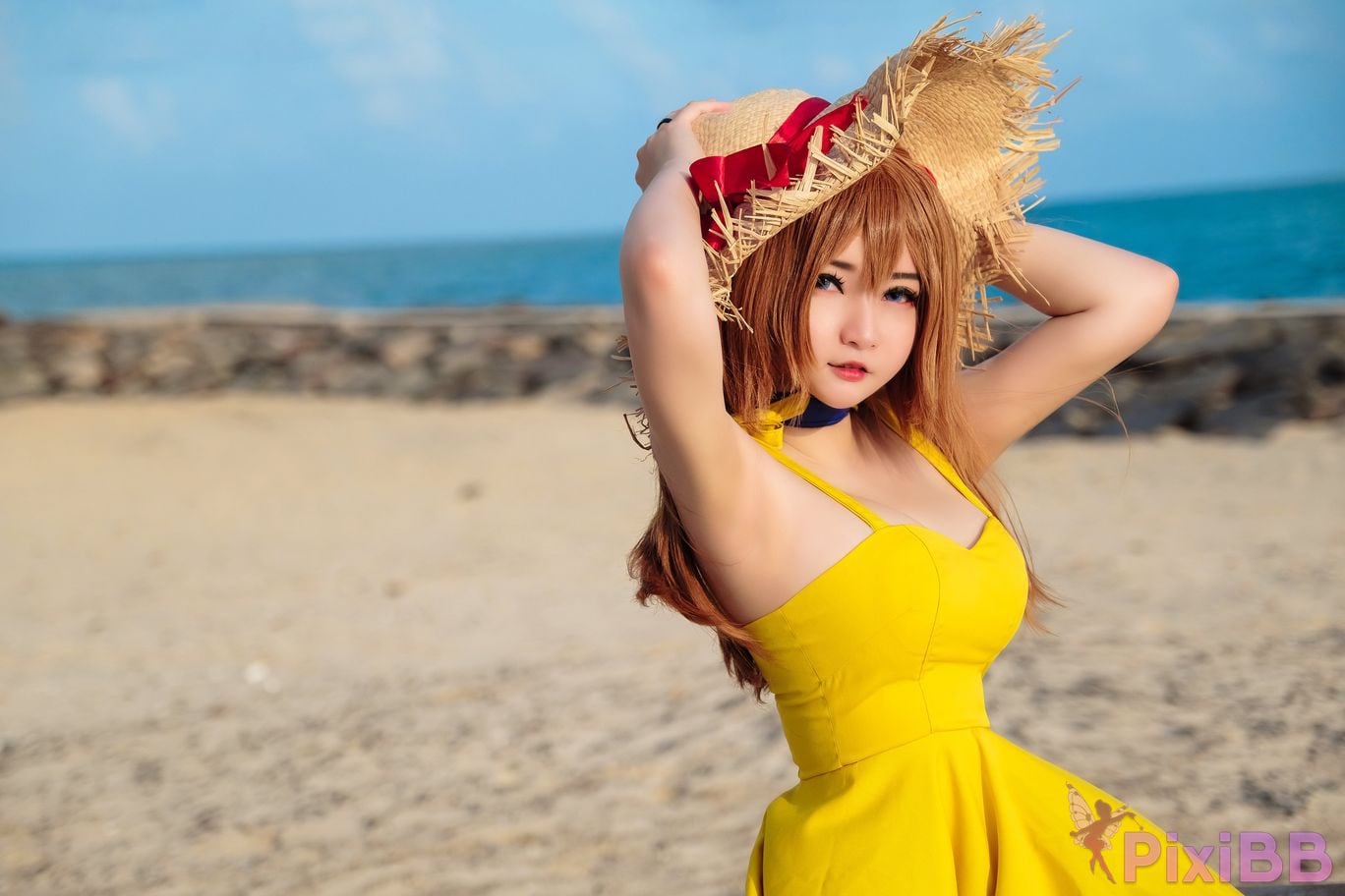 Potato Godzilla Asuka Yellow Dress PixiBB.COM
