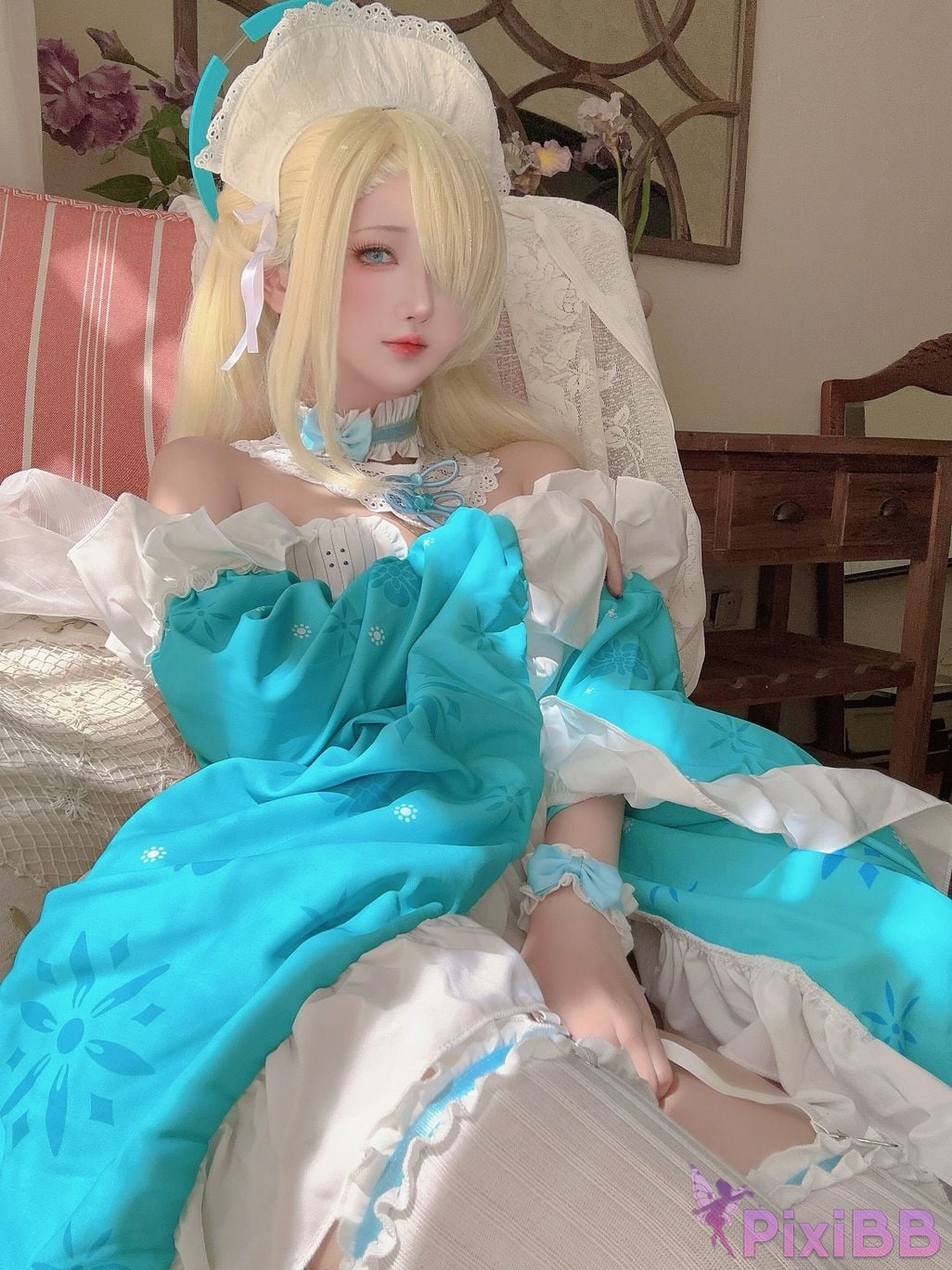 Cosplayer three degrees 69 Blue Archive Asuna underwear maid PixiBB.COM 007