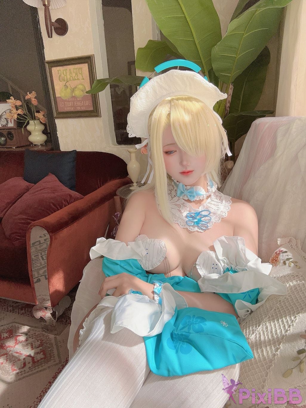 Cosplayer three degrees 69 Blue Archive Asuna underwear maid PixiBB.COM 058