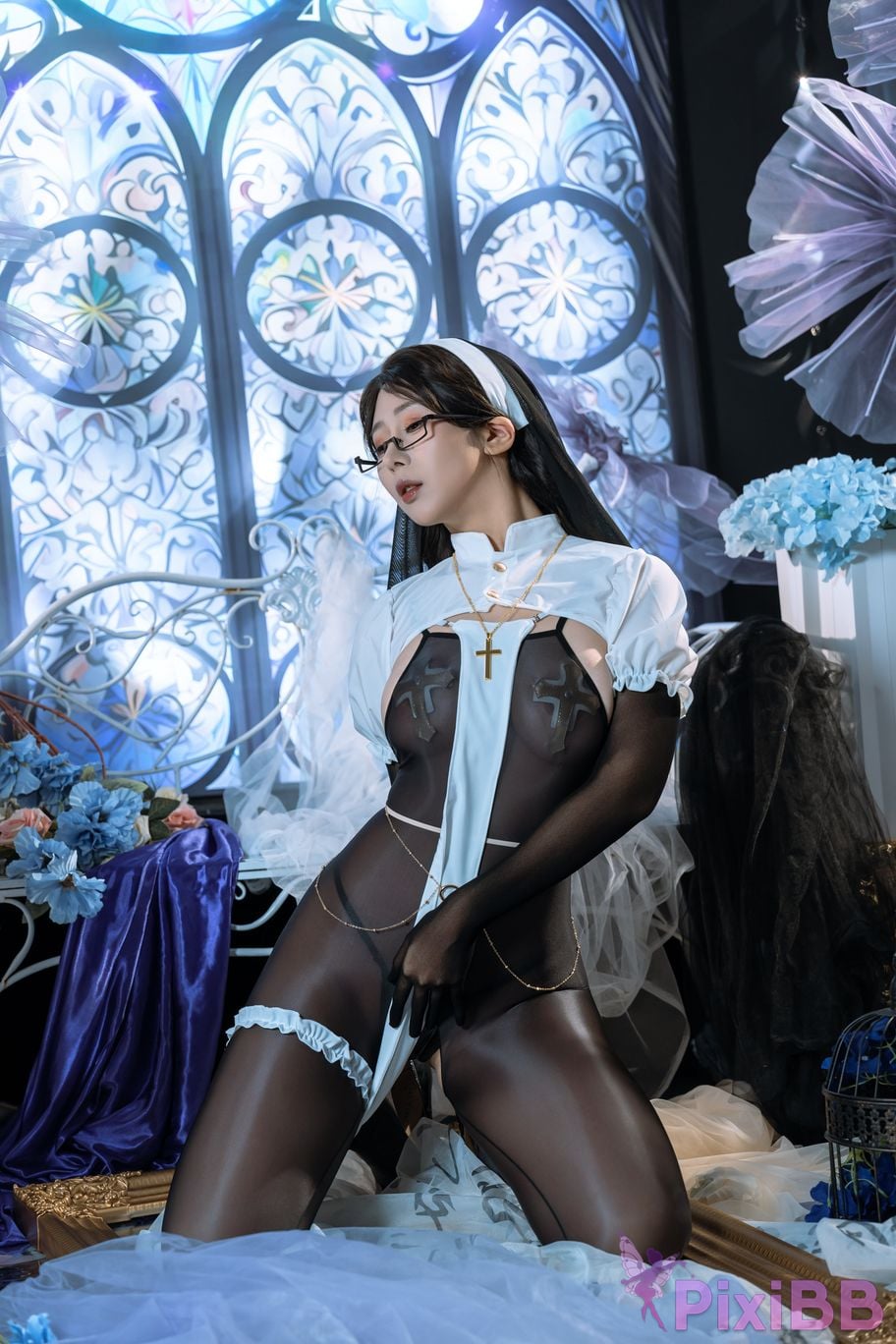 Cosplay Yunx1x1 Milk Peach Sinking Nun PixiBB.COM 040