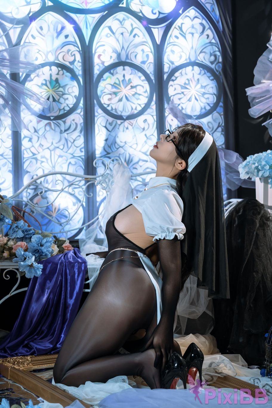 Cosplay Yunx1x1 Milk Peach Sinking Nun PixiBB.COM 044