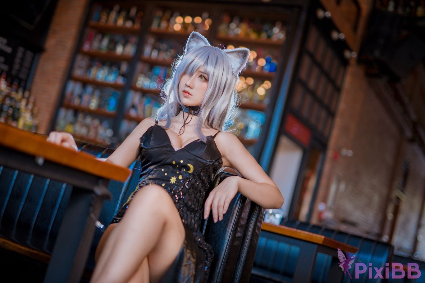 Cosplayer Jiuqu Jean Arknights black anniversary dress PixiBB.COM 003