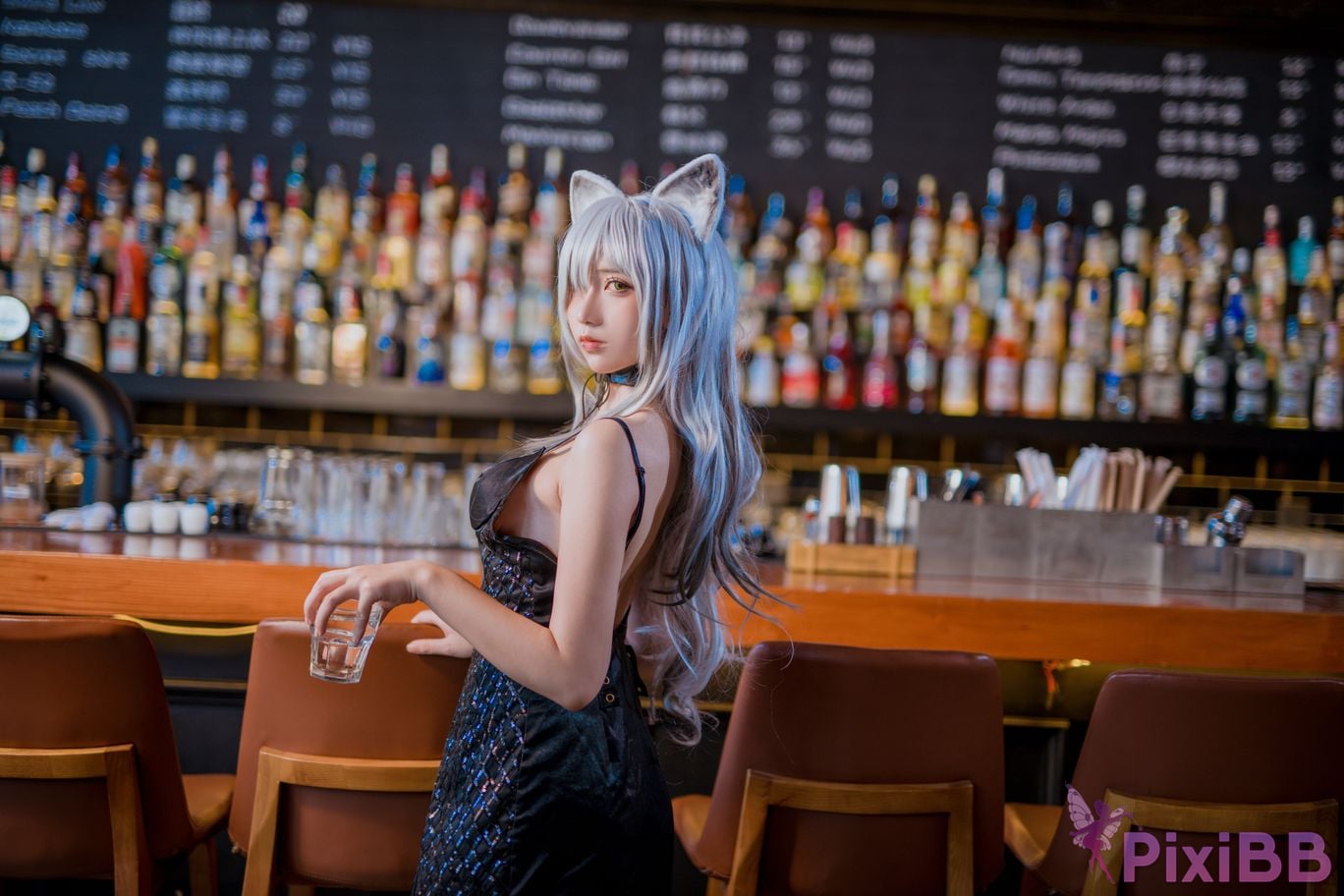 Cosplayer Jiuqu Jean Arknights black anniversary dress PixiBB.COM 007