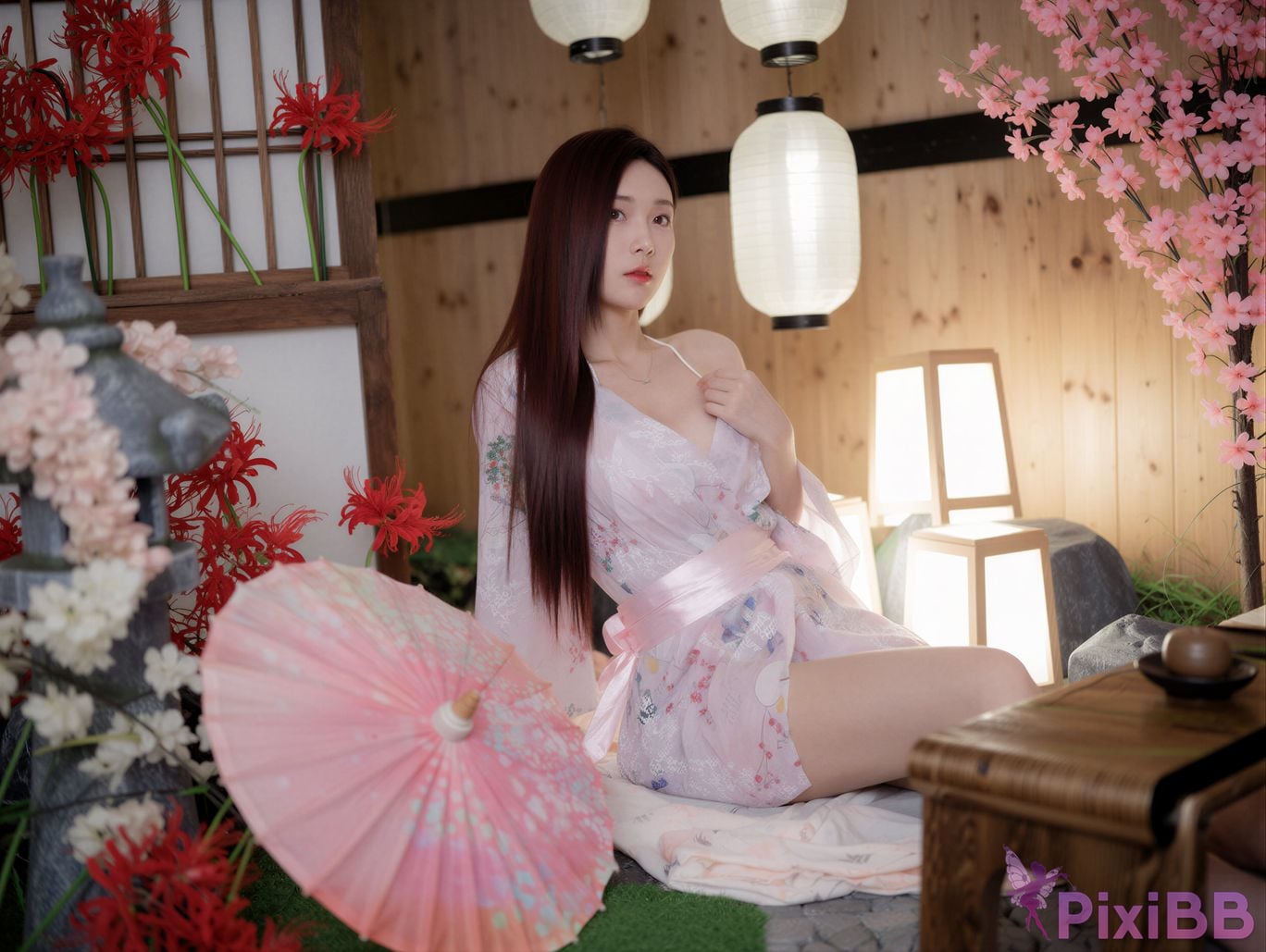 AI Enhanced Bimilstory Hayun Vol.16 Cherry Blossom Date PixiBB.COM 001