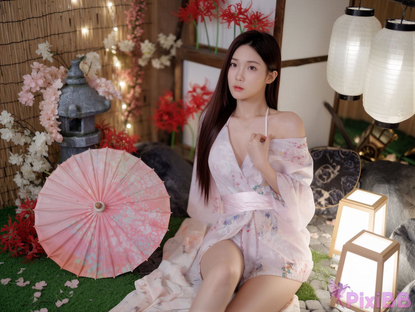 AI Enhanced Bimilstory Hayun Vol.16 Cherry Blossom Date PixiBB.COM 058