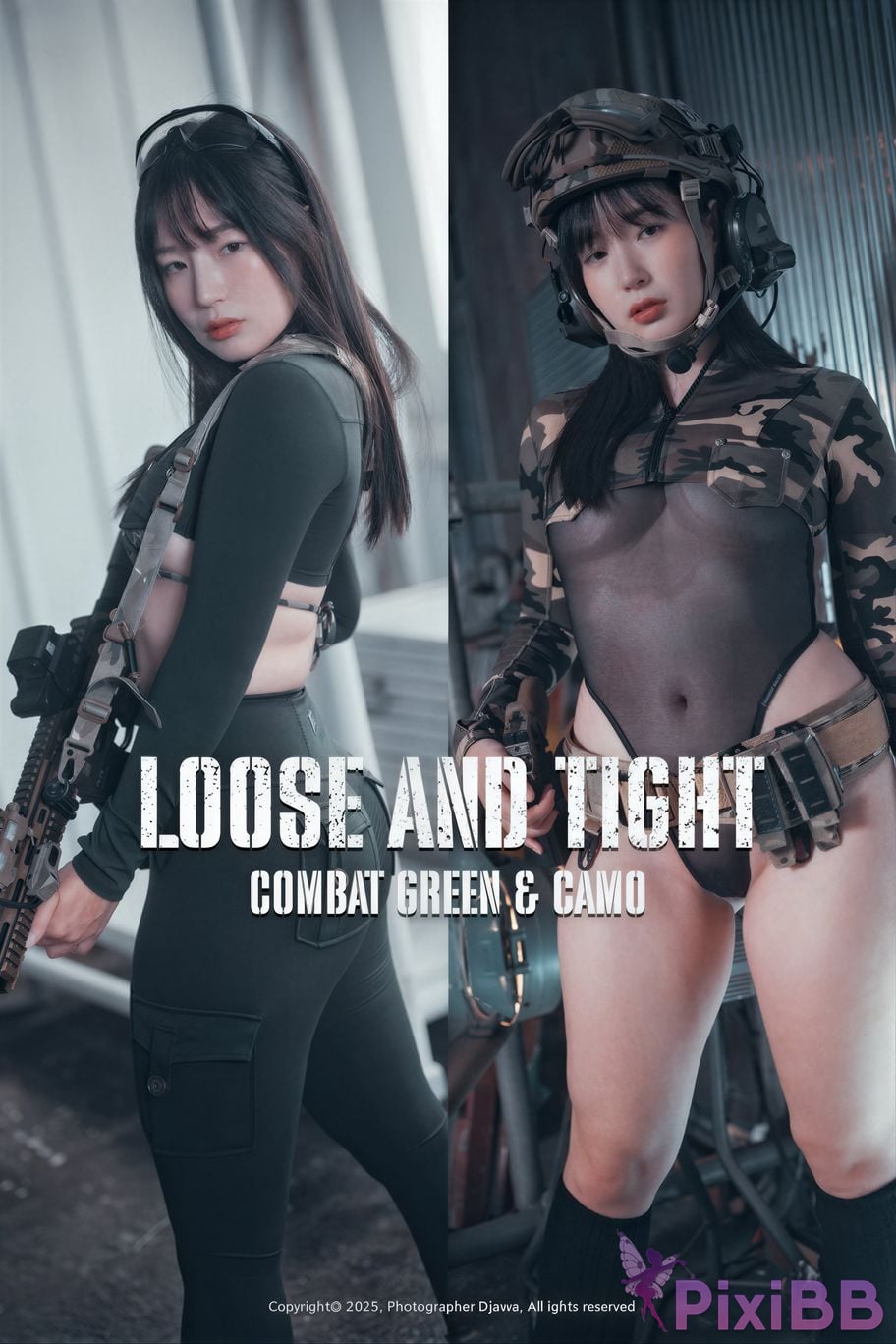 AI Enhanced DJAWA Photo Pia Loose and Tight Combat Green Camo PixiBB.COM 001