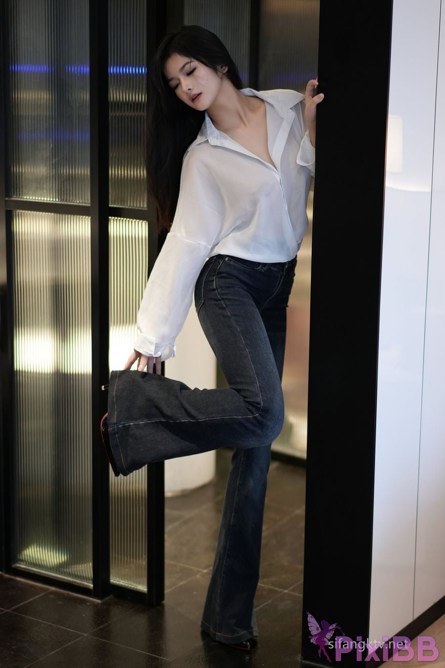 XR Uncensored Tan Xiaoling R18 XIUREN model Original picture of jeans PixiBB.COM 007