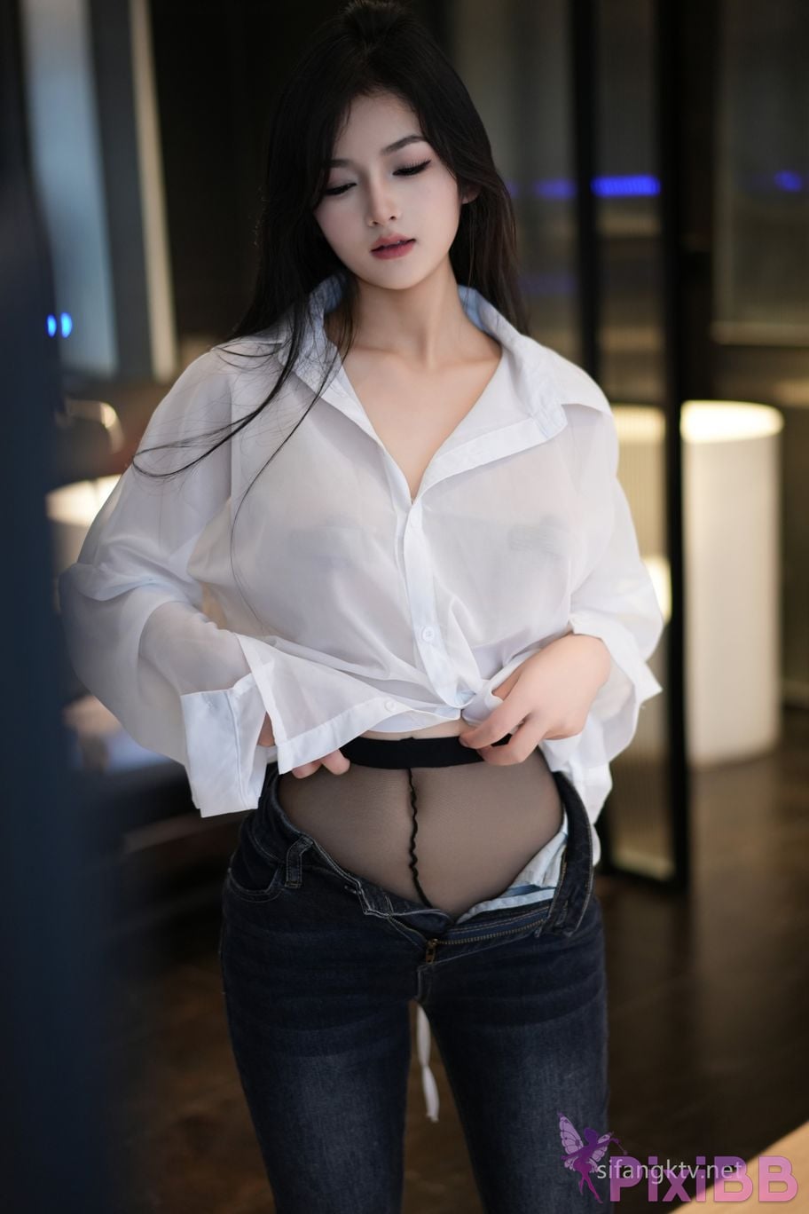 XR Uncensored Tan Xiaoling R18 XIUREN model Original picture of jeans PixiBB.COM 011